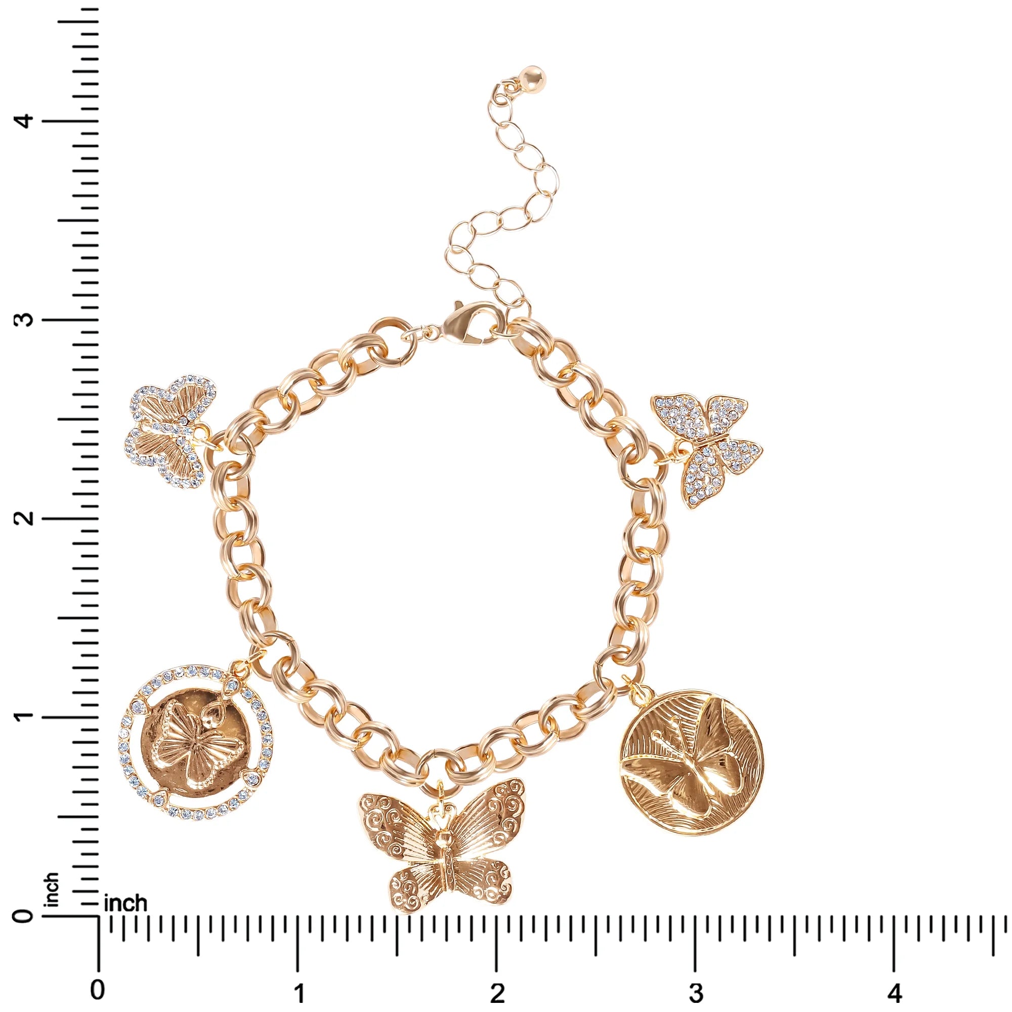 Jessica Simpson Women's Butterfly Charm Bracelet
