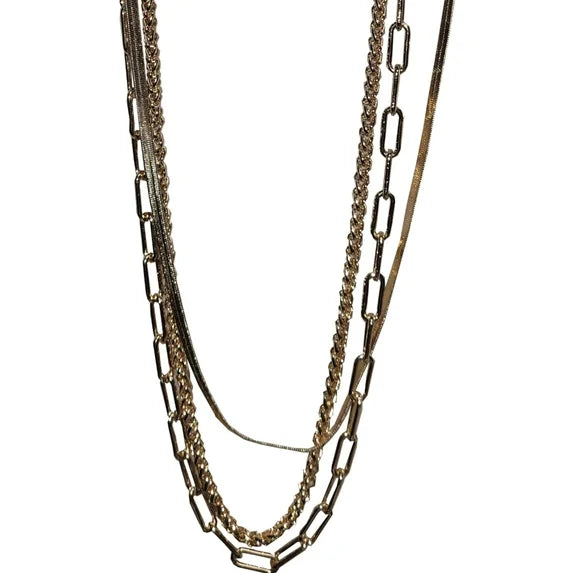 Time and Tru Women’s Layered Chain Necklace – 16”, 17”, 18”