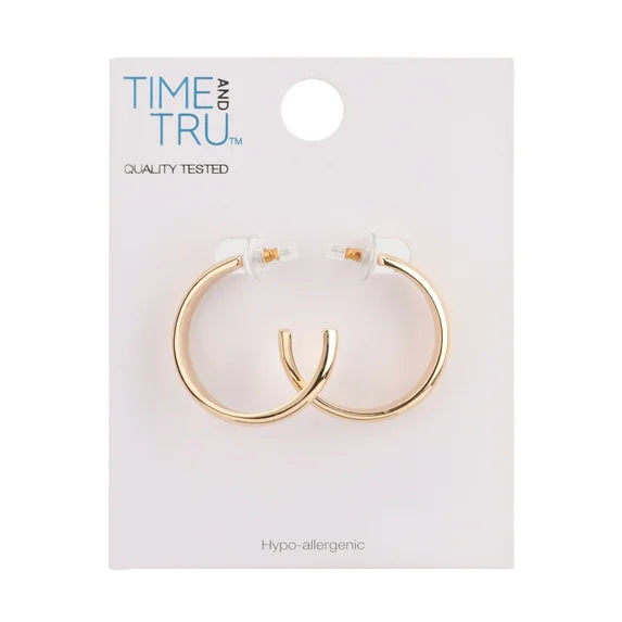 Time and Tru Women’s Gold Tone Hoop Earrings