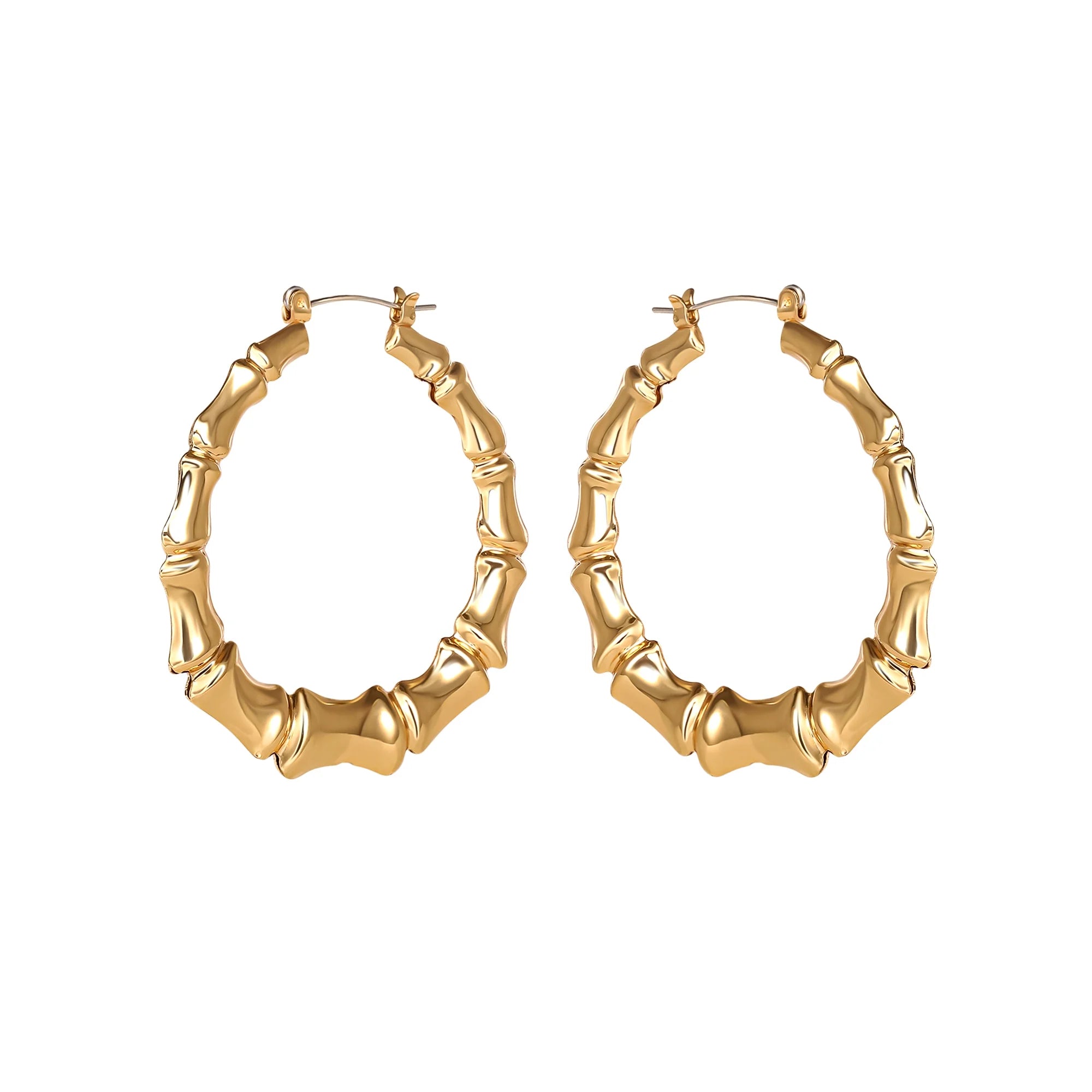 Jessica Simpson Gold-Tone Bamboo Hoop Earrings