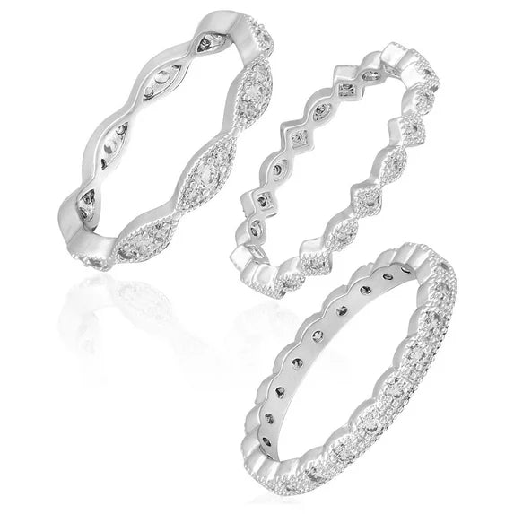 Women's Believe in Brilliance Cubic Zirconia Ring Set – Size 8