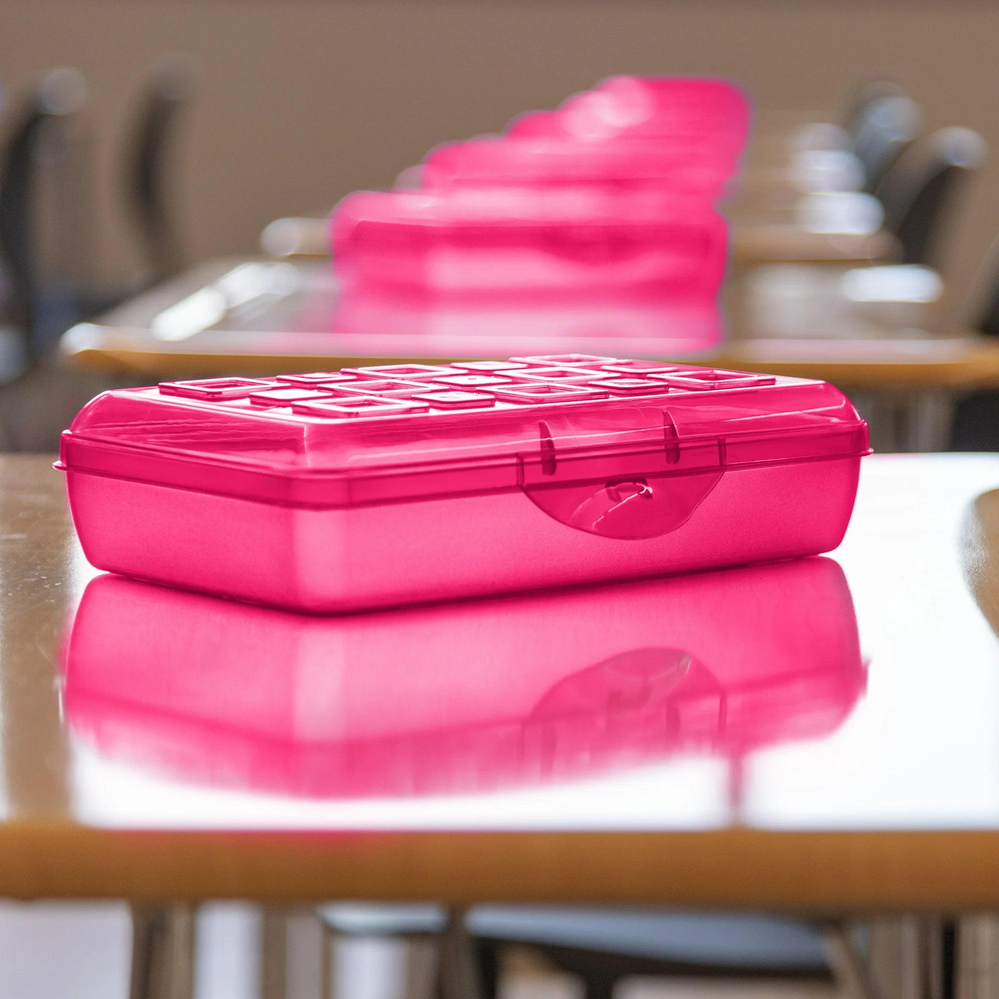Sterilite Small Pencil Box, Neon Pink