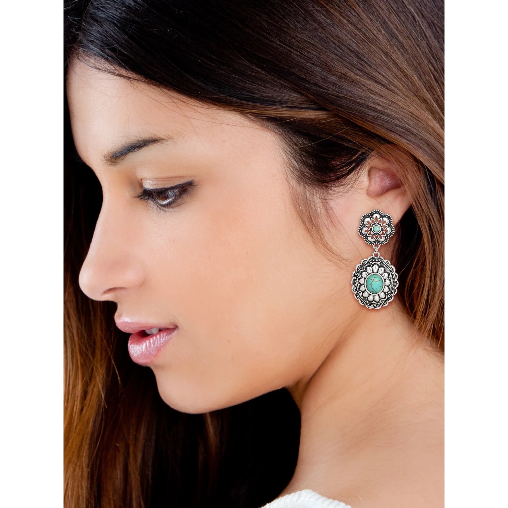 Jessica Simpson Faux Turquoise Drop Earrings
