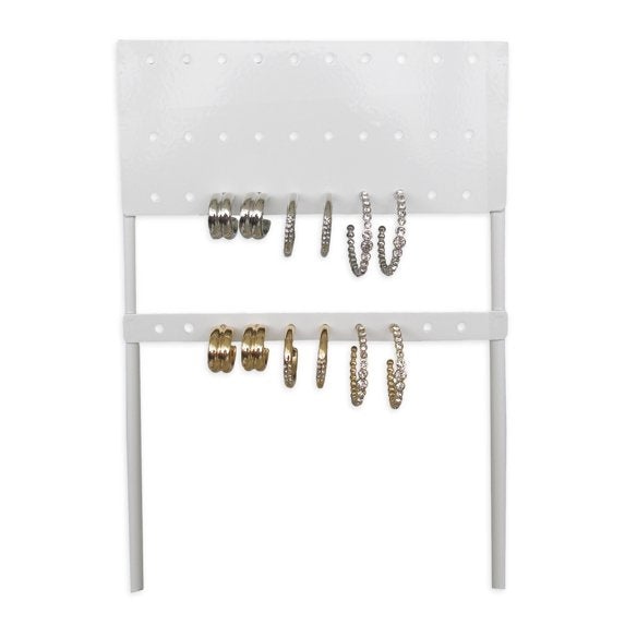 Time and Tru Women’s Two-Tone Hoop Earrings – 6-Piece