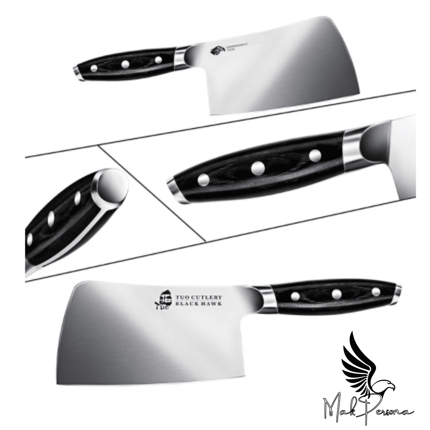 Chopper 6" Meat Cleaver Heavy Duty Butcher Knife BLACK HAWK MAK PERSONA