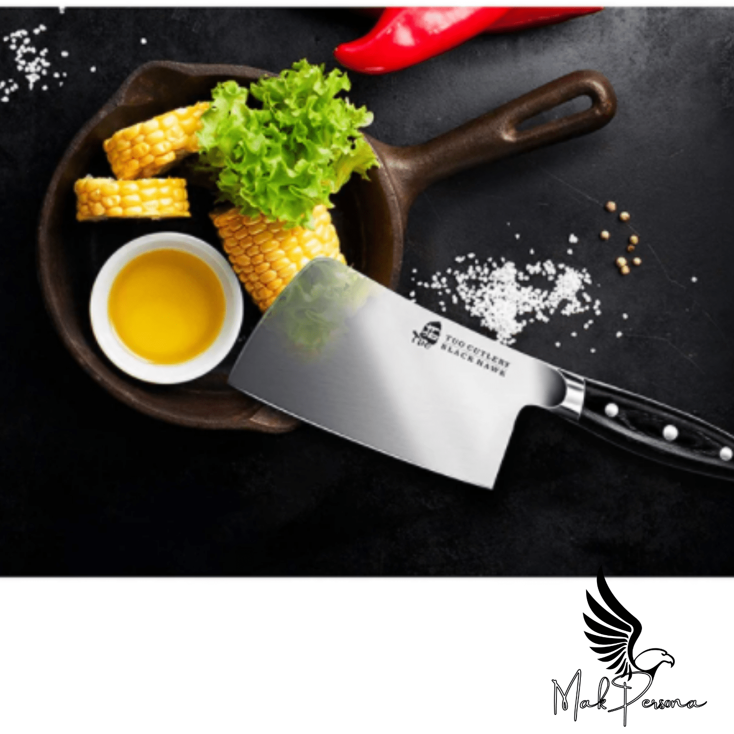 Chopper 6" Meat Cleaver Heavy Duty Butcher Knife BLACK HAWK MAK PERSONA