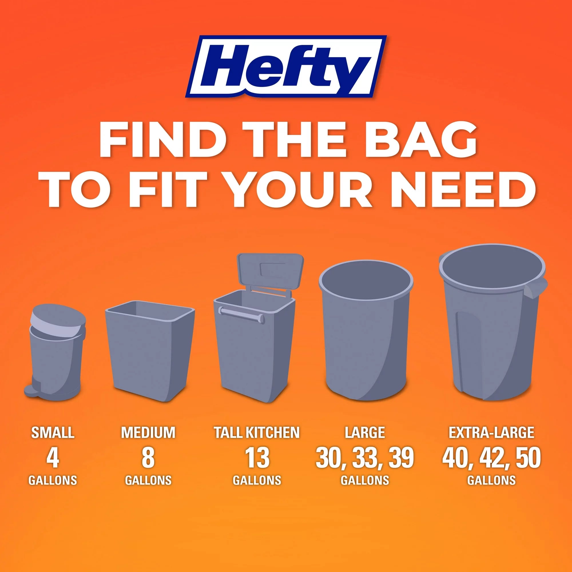 Hefty Small Garbage Bags, Drawstring, Fabuloso Scent, 4 Gallon, 20 Count