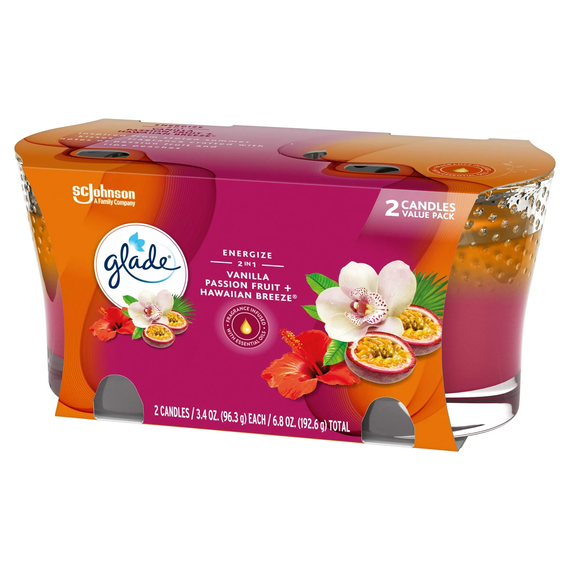 Glade 2 in 1 Candle,Breeze & Vanilla  Fragrance