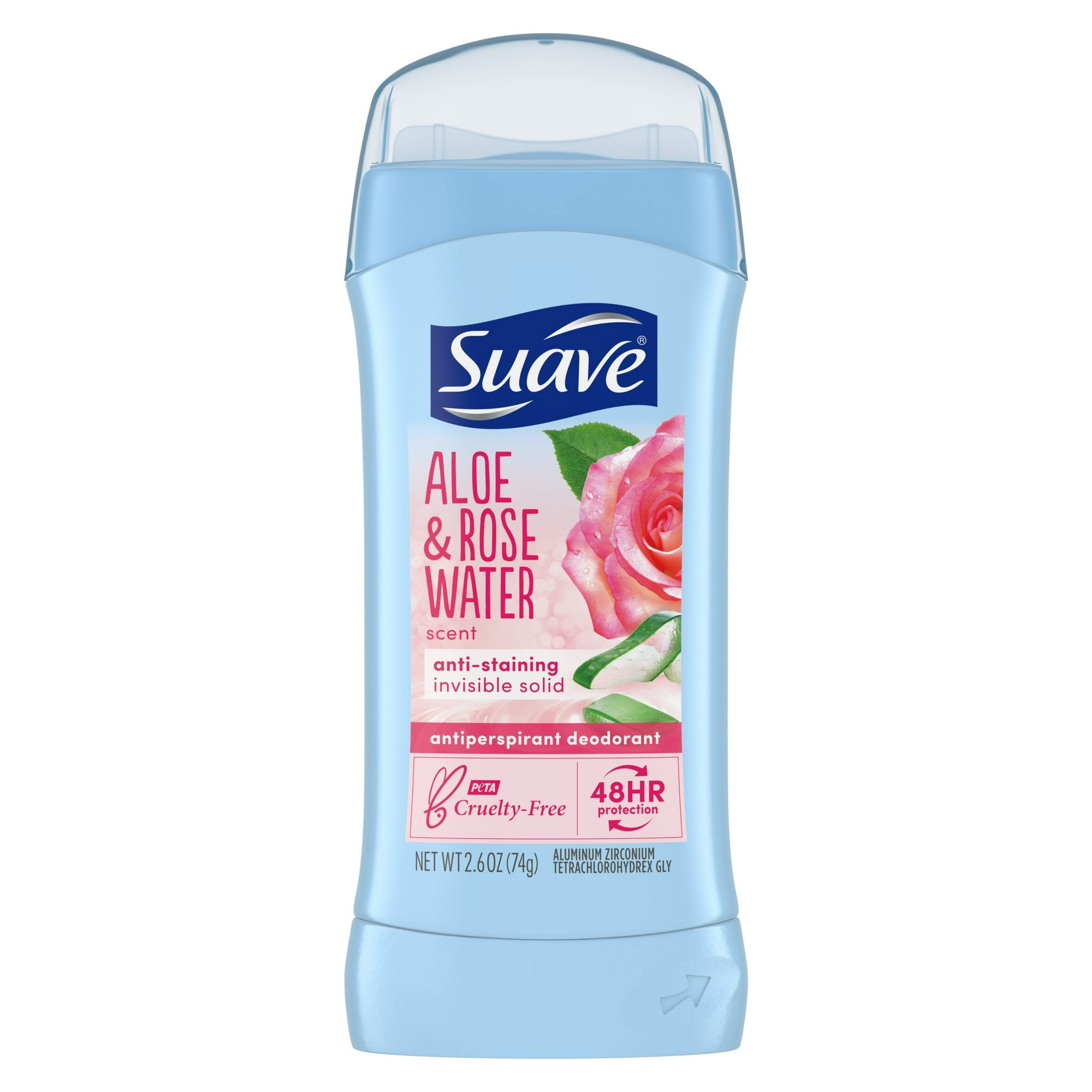 Unisex Suave Deodorant with Aloe Vera & Rosewater - 2.6 oz