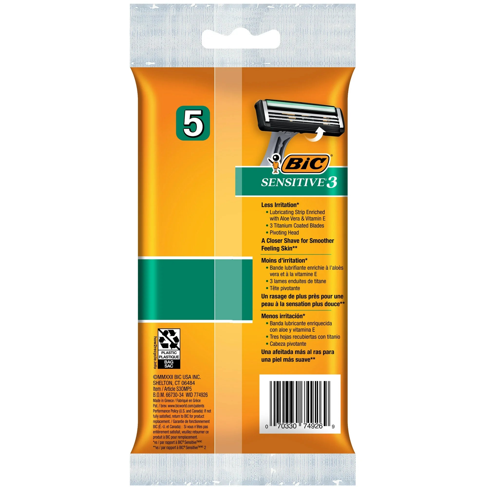 BIC Sensitive 3 Disposable Razors