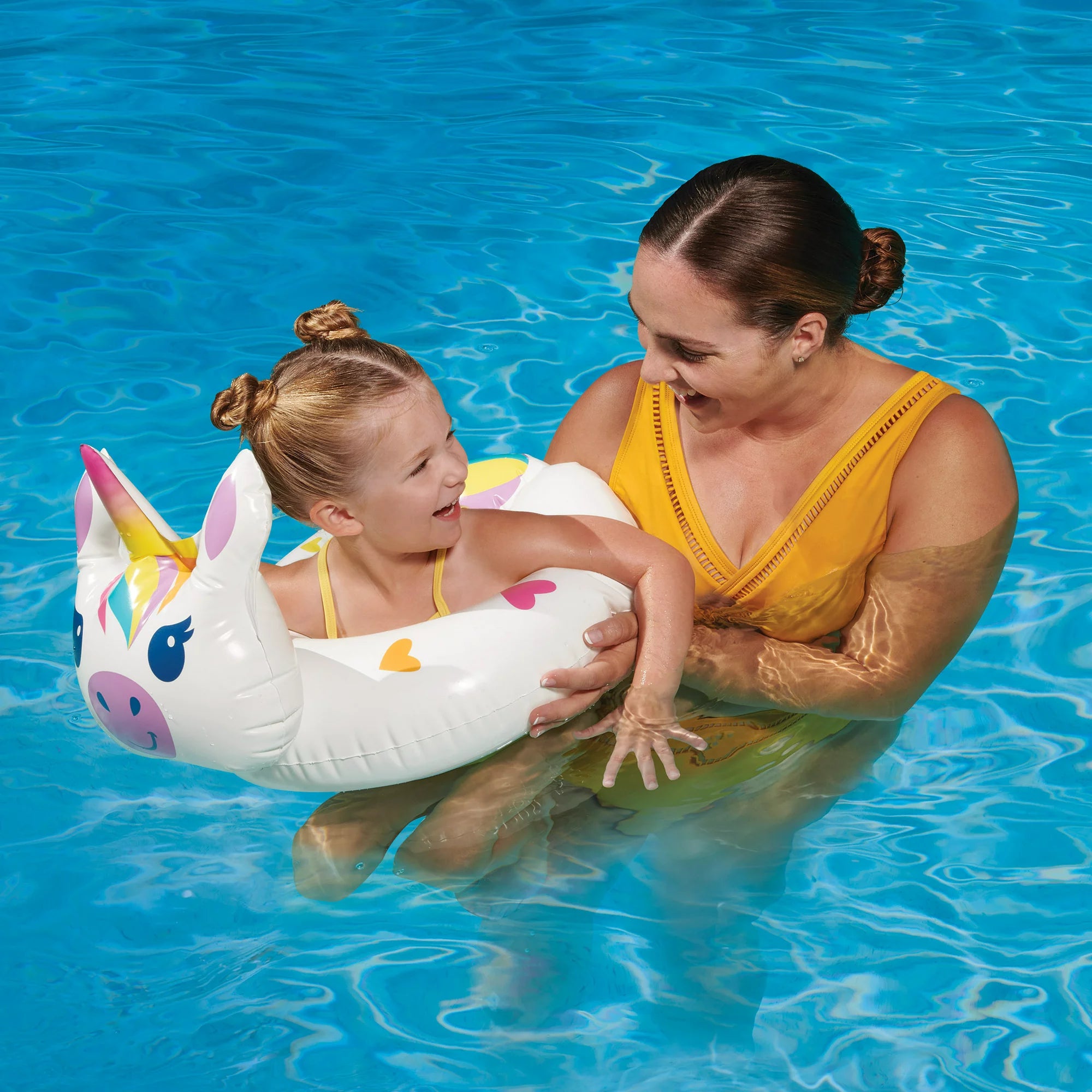 Bluescape White Unicorn Split Inflatable Swim Ring Pool Float 