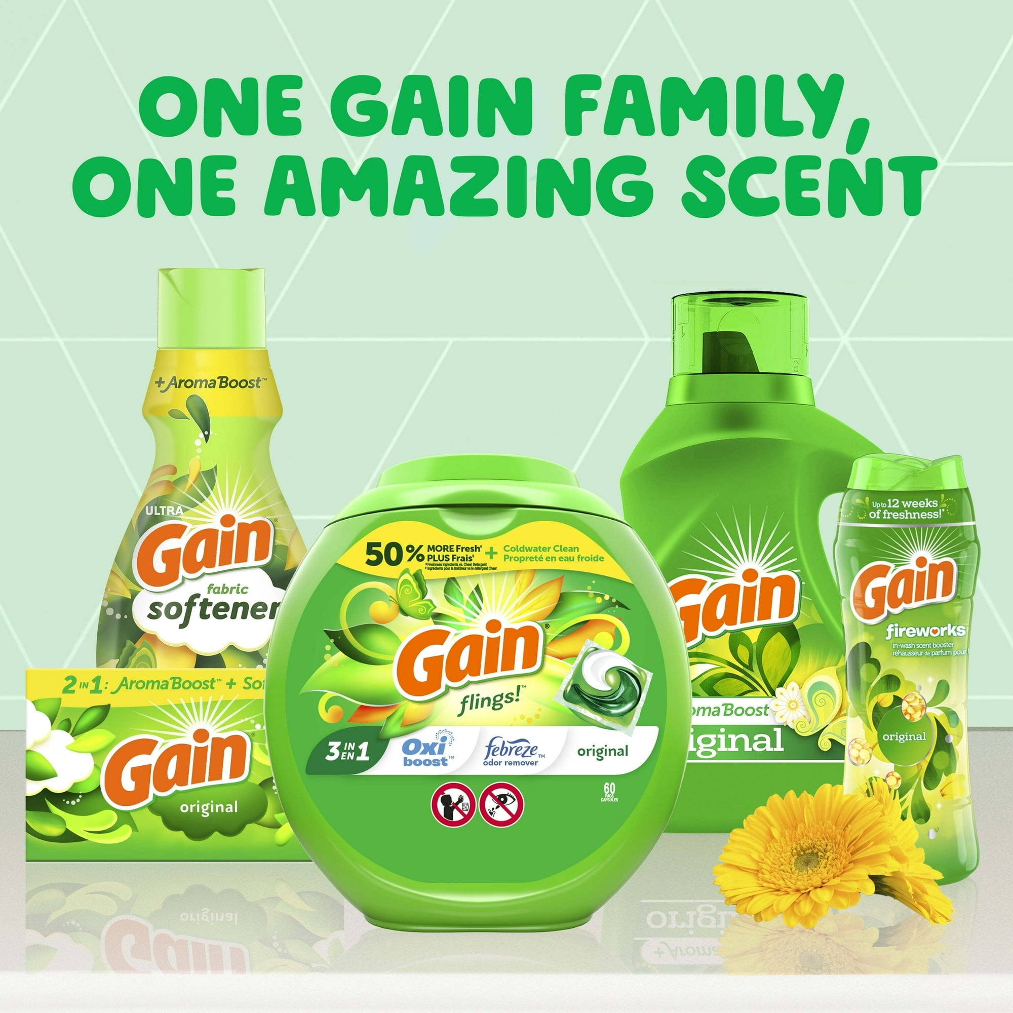 Gain Liquid Laundry Detergent, 32 Loads, 46 fl oz