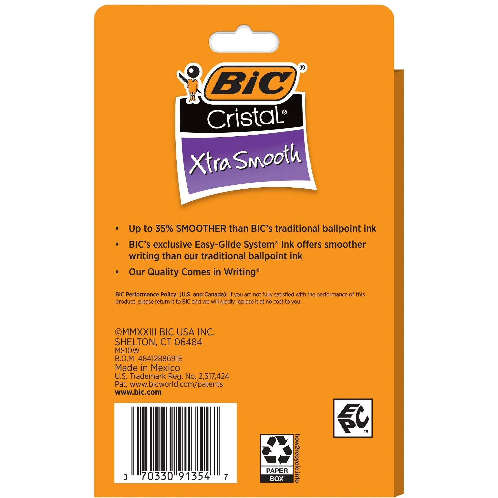 BIC Cristal Xtra Smooth Ballpoint Stick Pens, 1.0 mm, Red Ink, Pack of 10