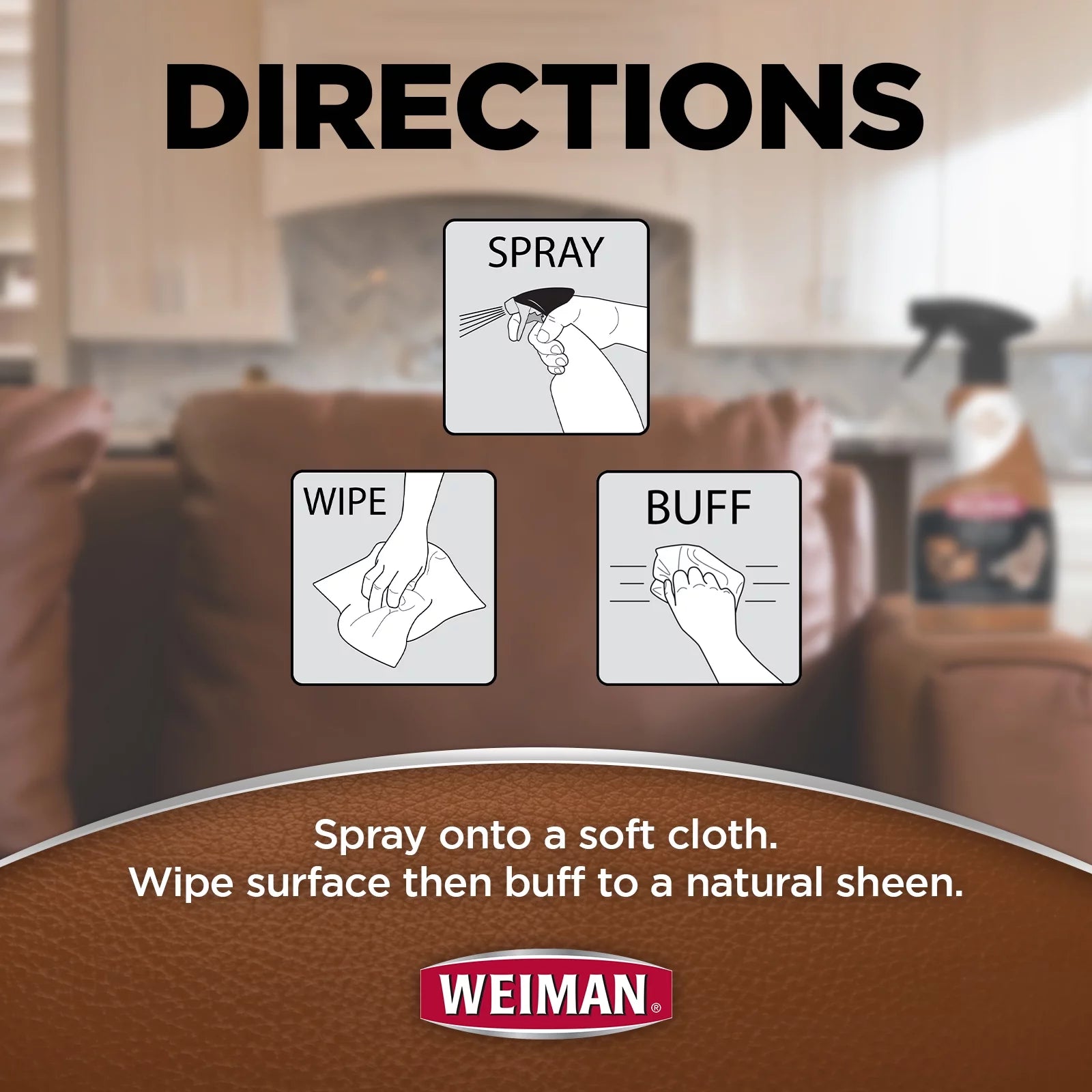 Weiman 3-1 Leather Cleaner & Conditioner 