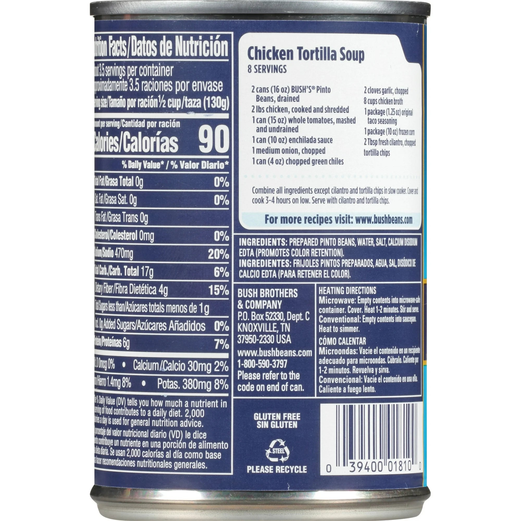 Bush's Canned Pinto Beans, 16 oz Can