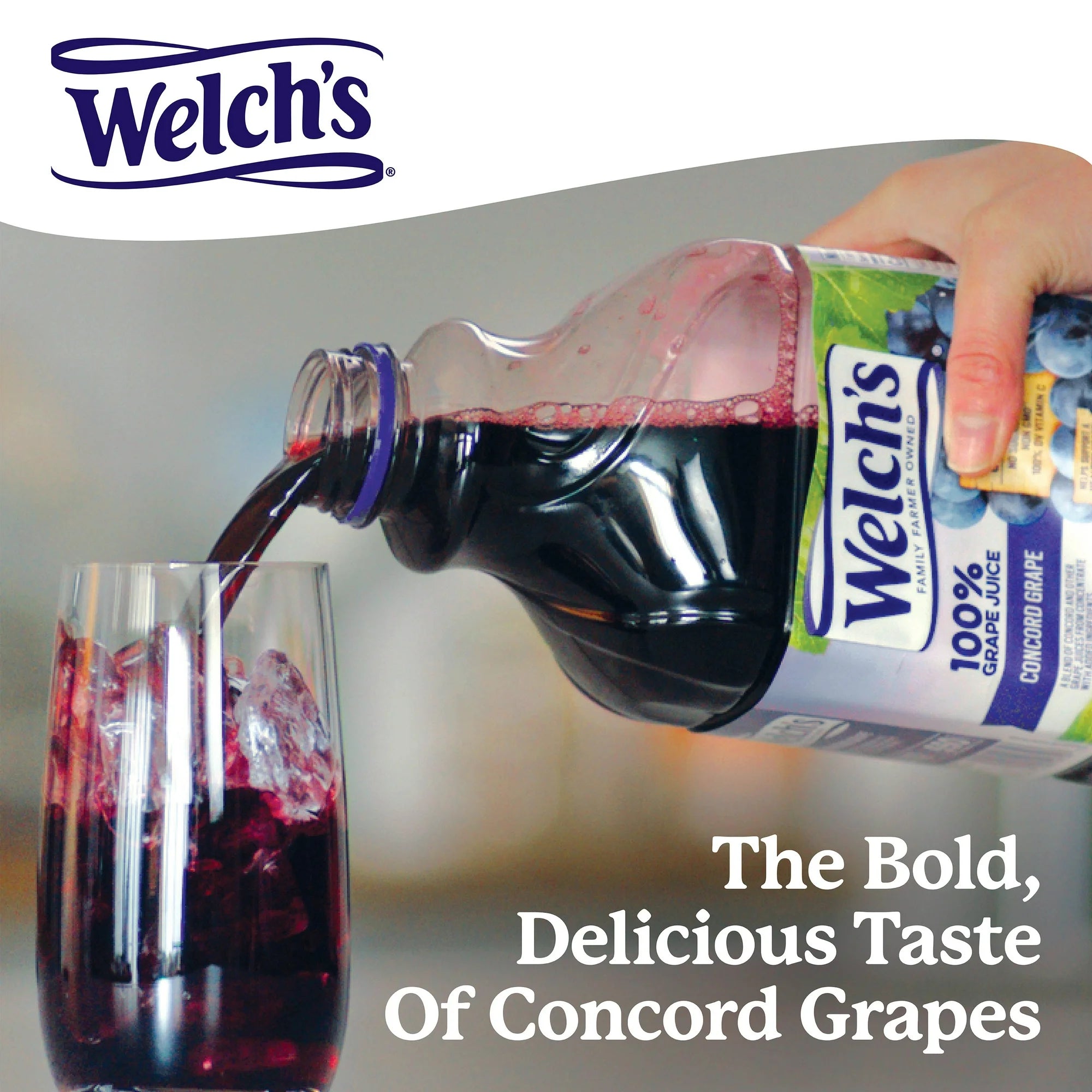 Welch's 100% Grape Juice, Concord Grape, 10 fl oz On-the-Go Bottle (Pack of 6)