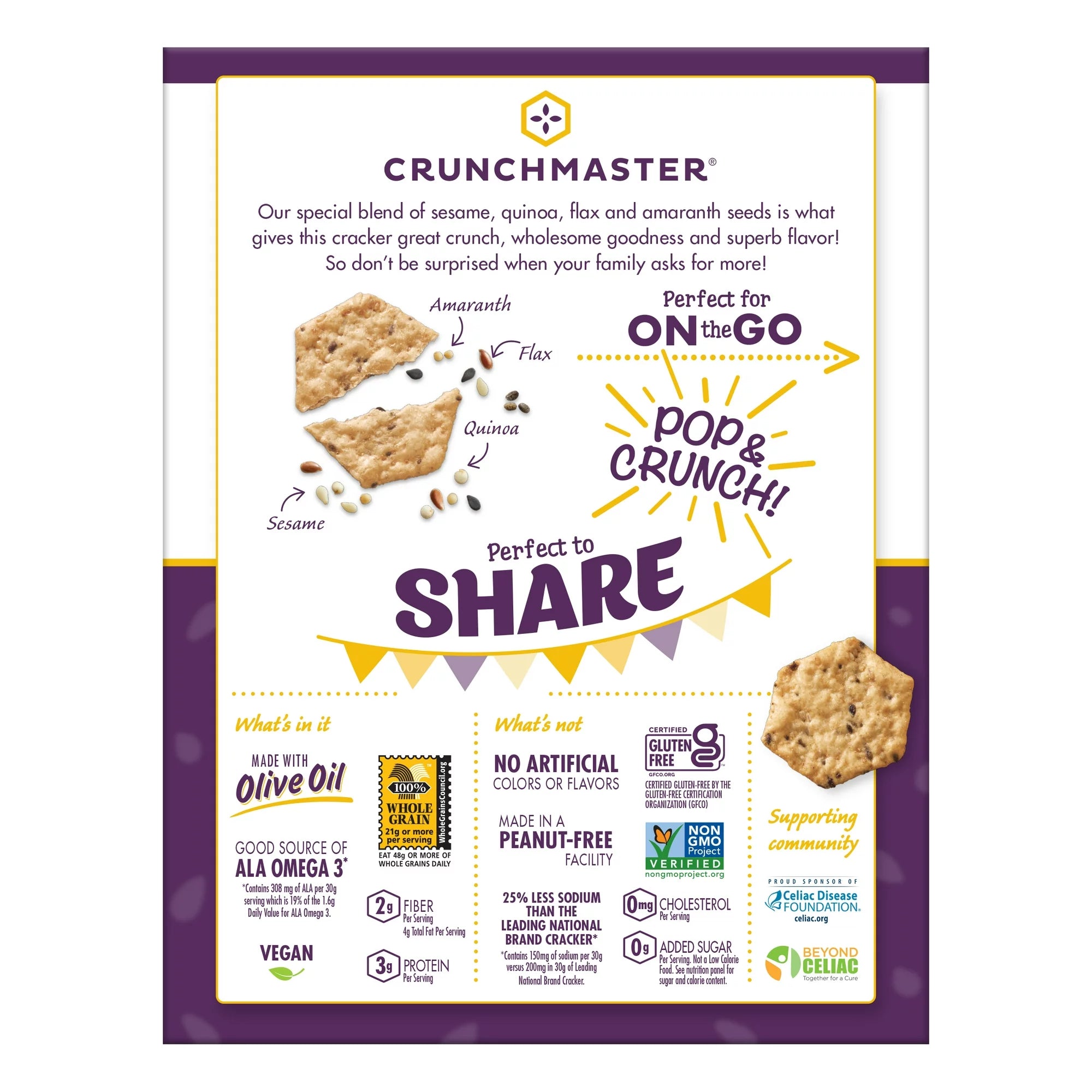 Crunchmaster Original Multi-Seed Crisps Crackers, 4.5 oz.