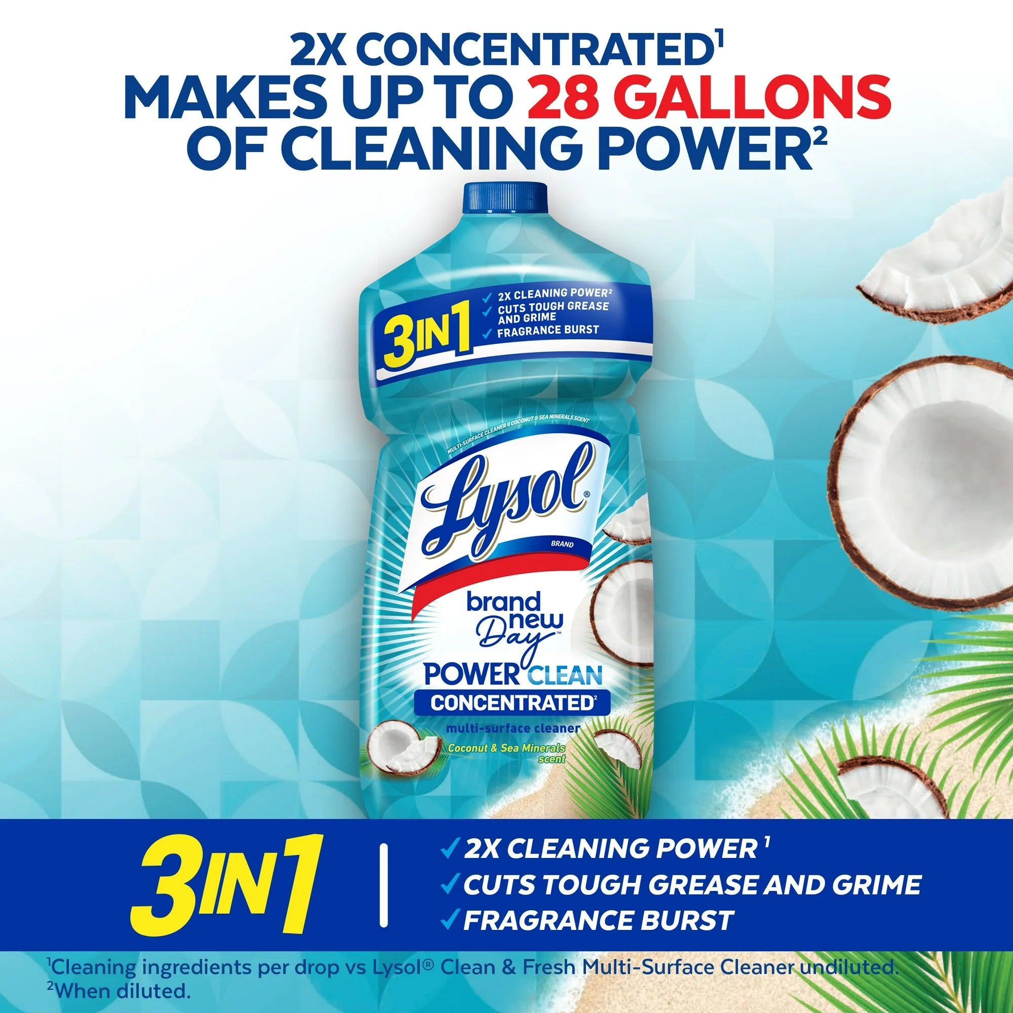 Lysol® Multi-Surface Cleaner - Pourable Brand New Day™ Coconut & Sea Minerals 9/28 oz.