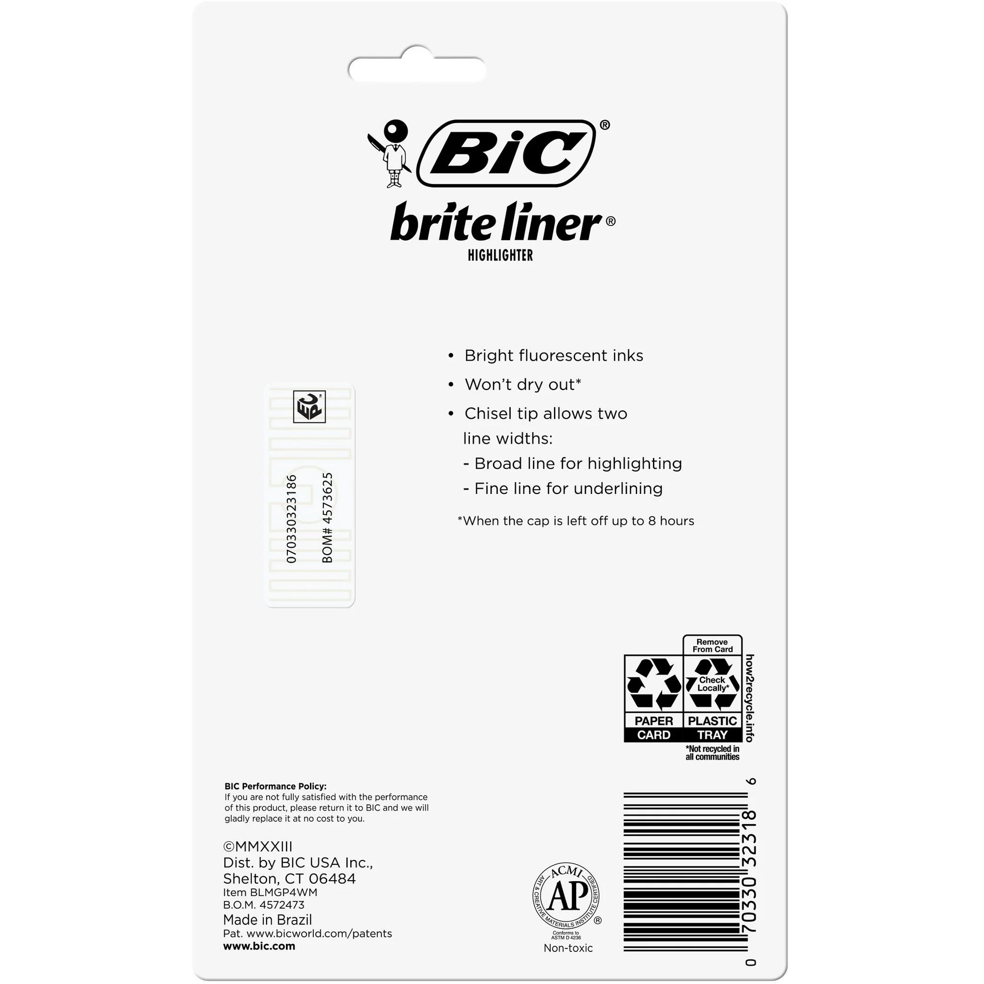 BIC Brite Liner Grip XL Highlighters