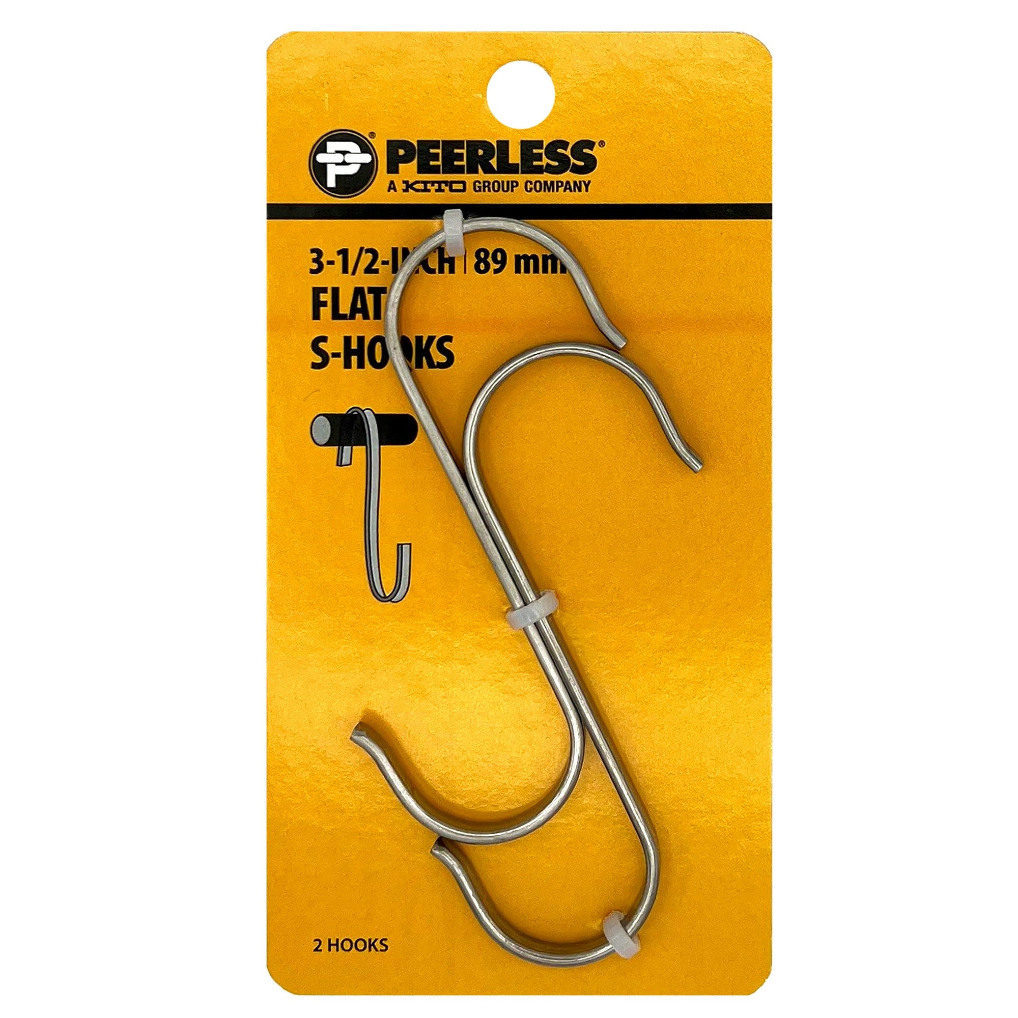 Peerless Chain 3.5" Zinc Flat S-Hooks (Set of 2)   