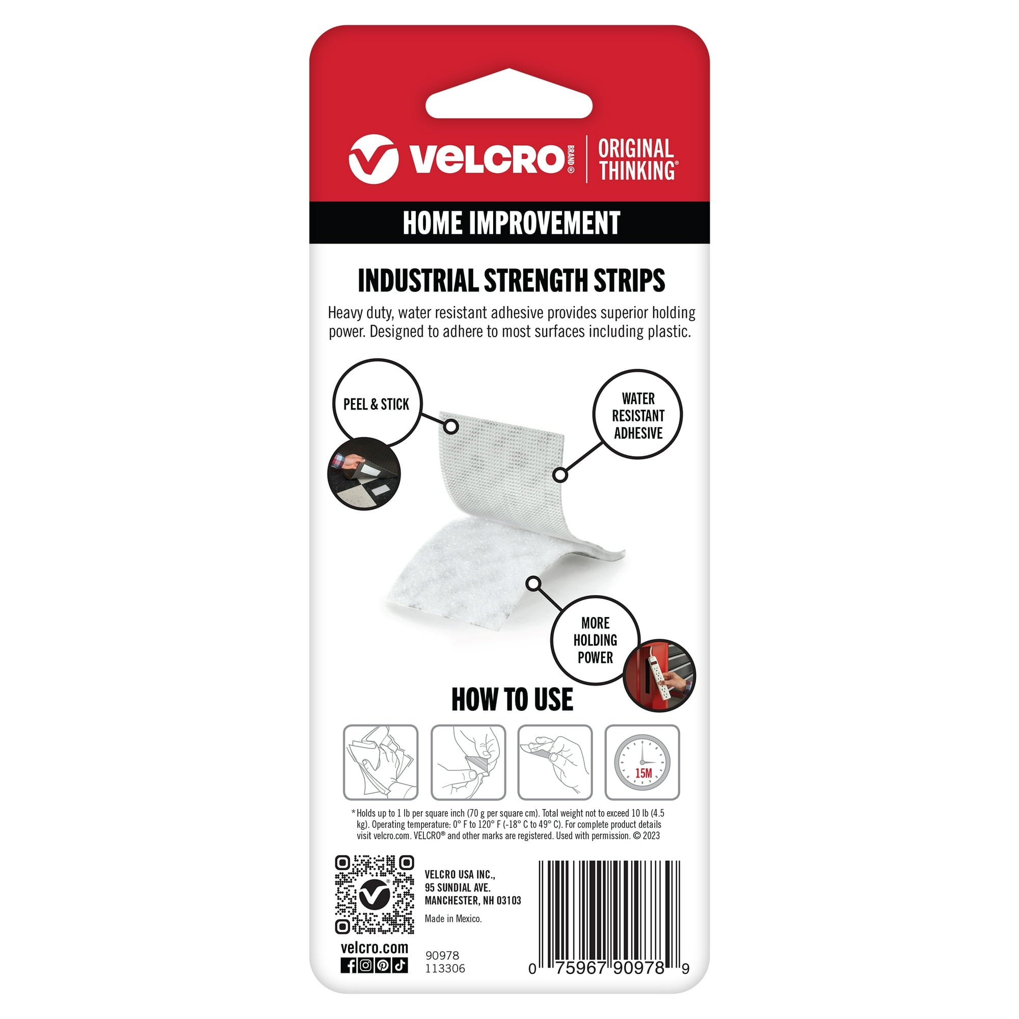 VELCRO Brand Industrial Strips - 4" x 2" White