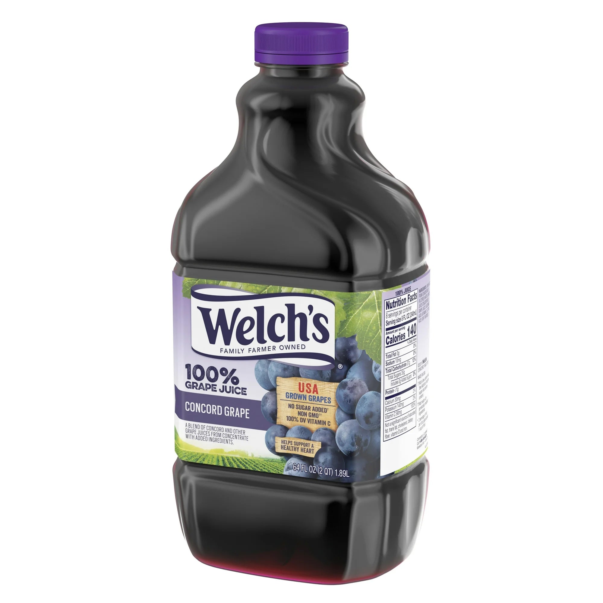 Welch's 100% Grape Juice, Concord Grape, 64 fl oz Plastic Bottle