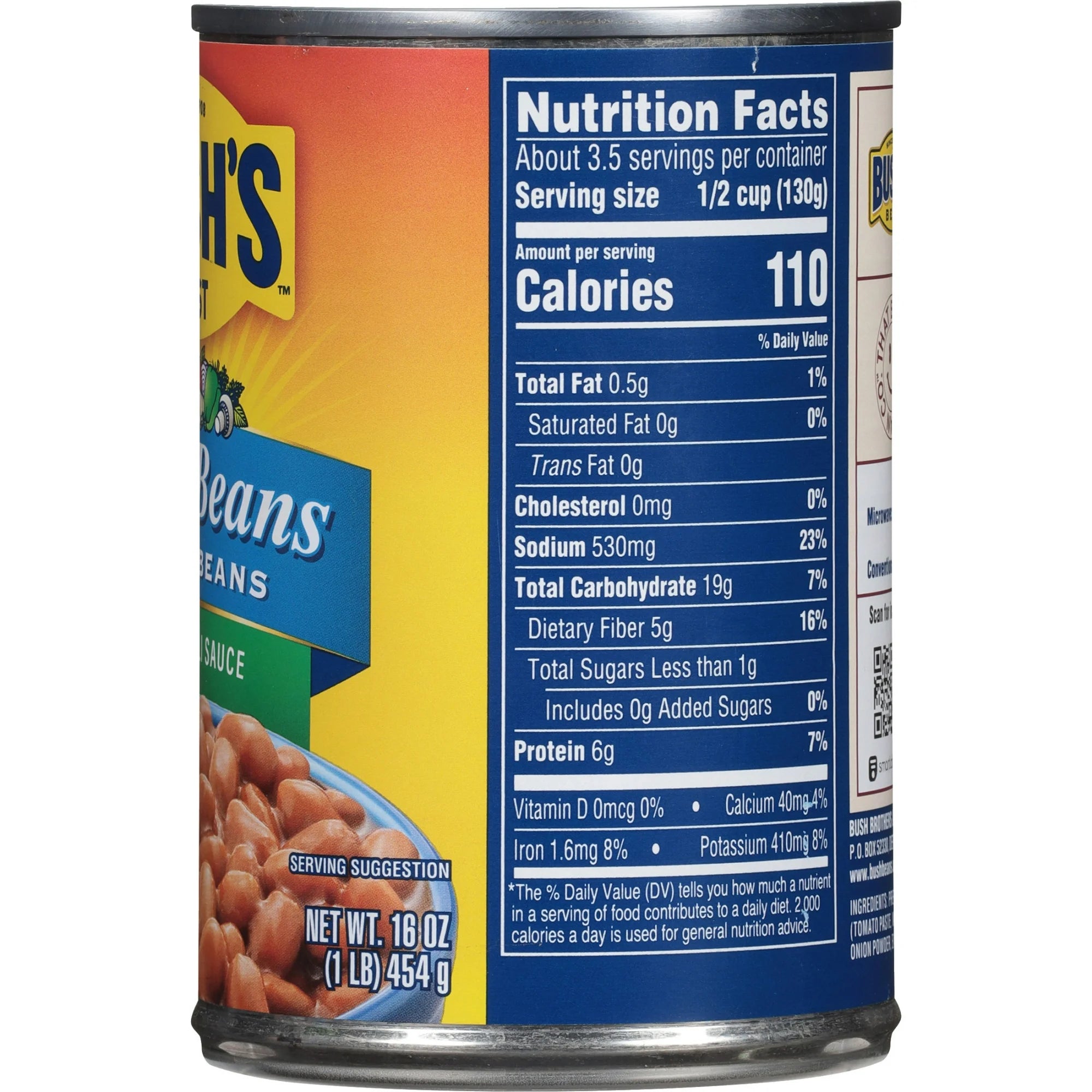 Bush's Chili Beans, Canned Pinto Beans in Mild Chili Sauce, 16 oz Can