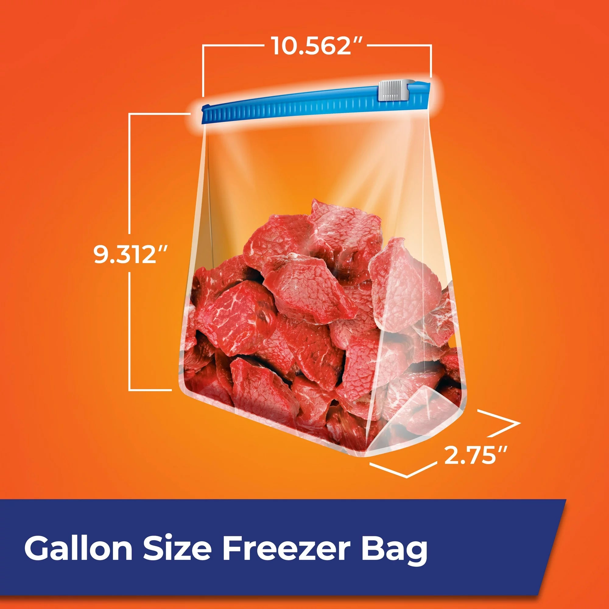 Hefty Slider Freezer Storage Bags, Gallon Size