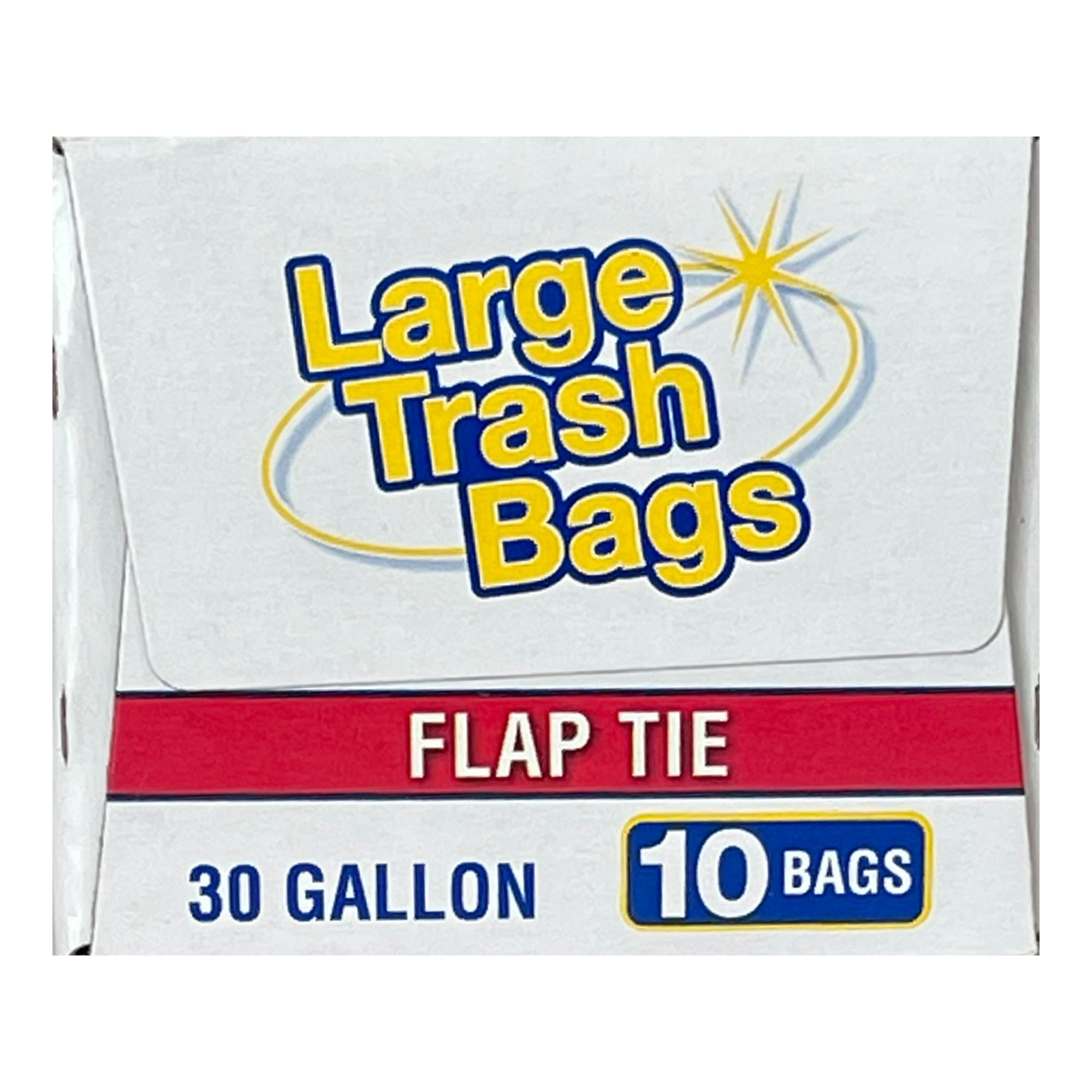 Basic 30 Gallon Flap Tie Trash Bags (10 Pack)