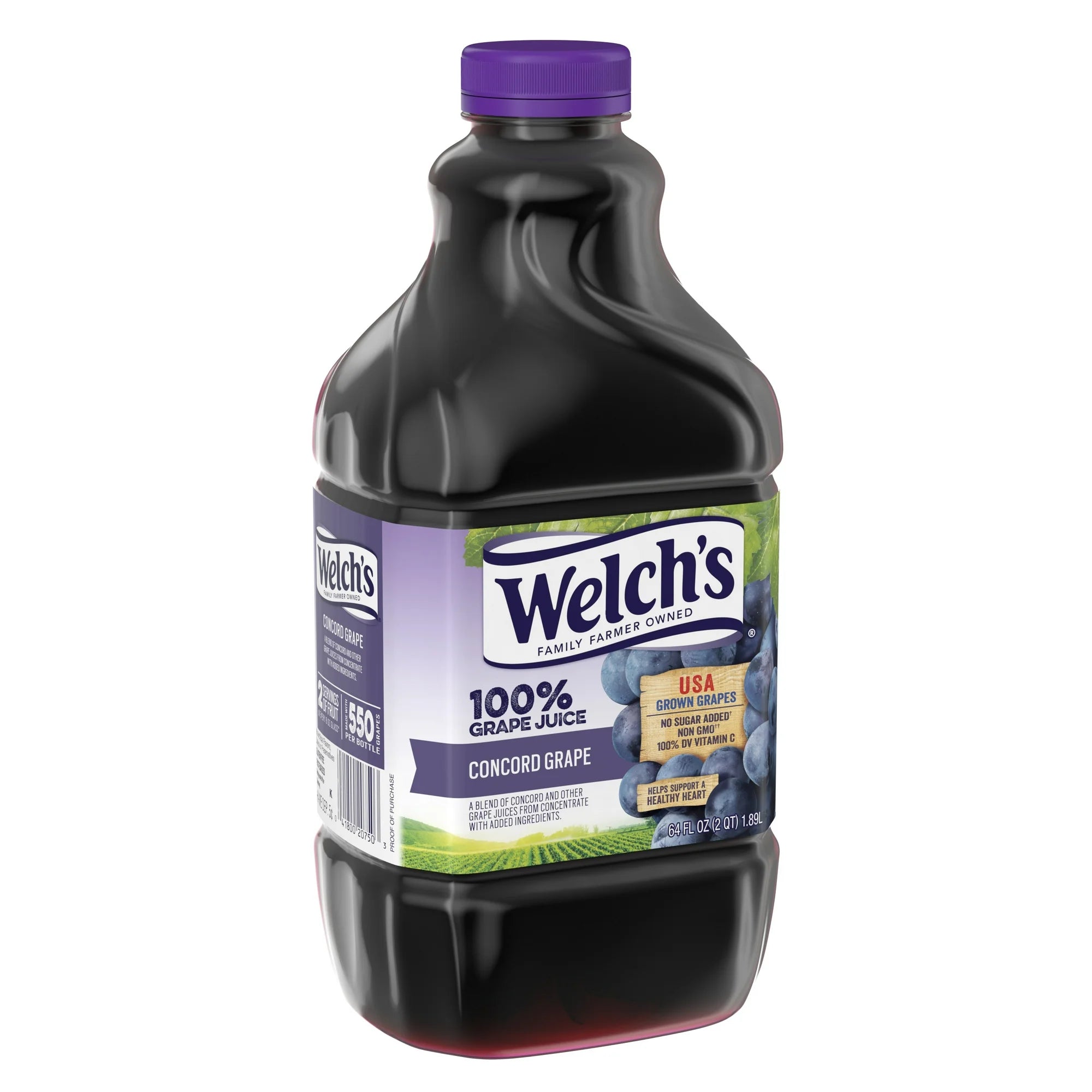 Welch's 100% Grape Juice, Concord Grape, 64 fl oz Plastic Bottle