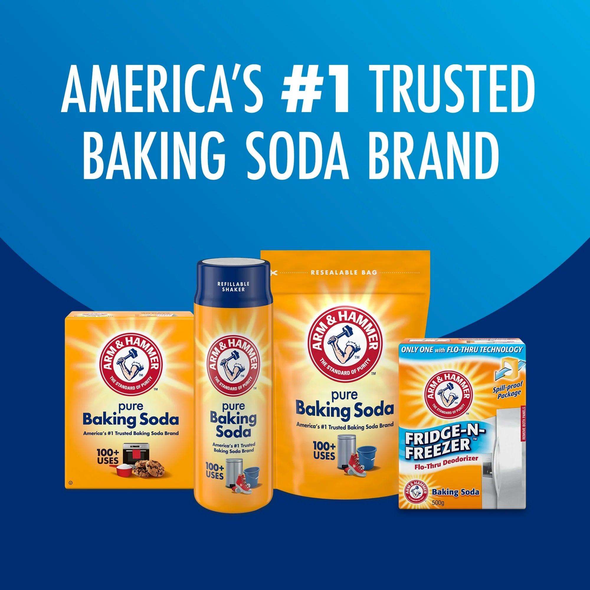 ARM & HAMMER Pure Baking Soda, For Baking, Cleaning & Deodorizing, 4 lb Box