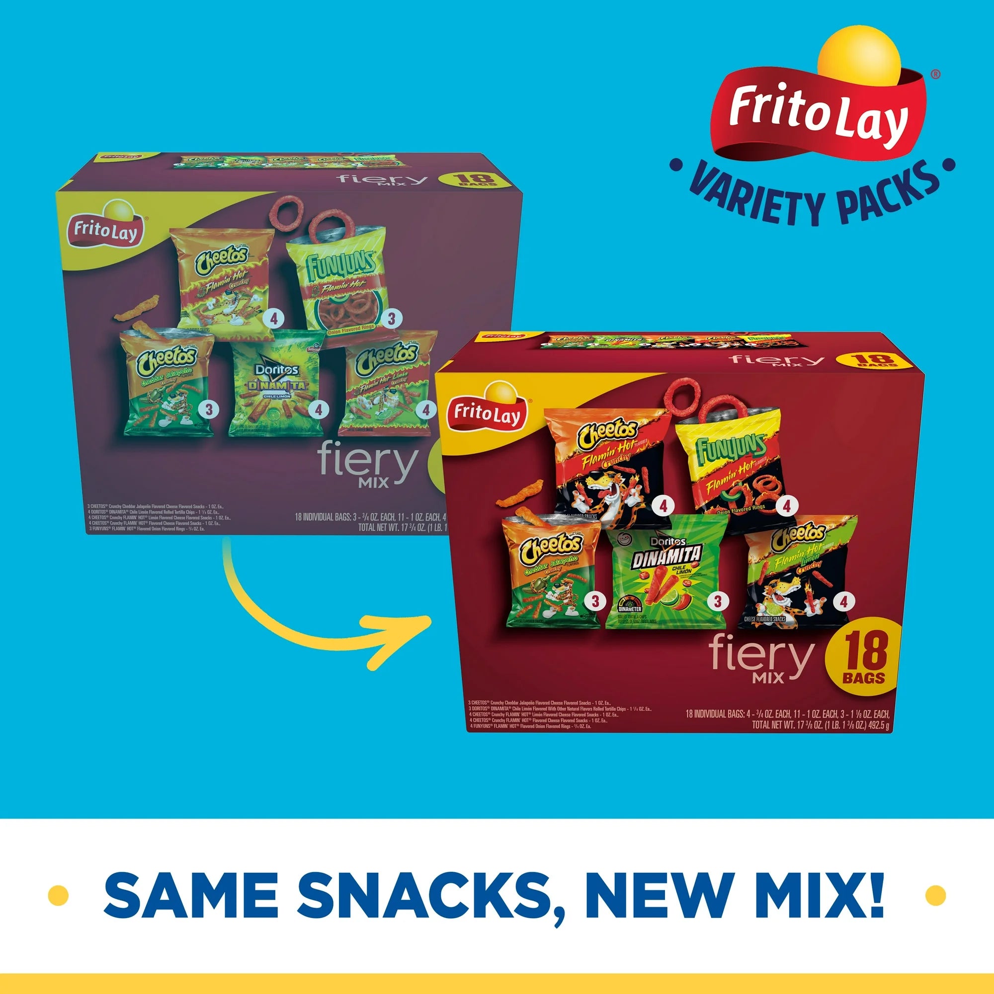 Frito-Lay Fiery Mix Variety Pack Snack Chips