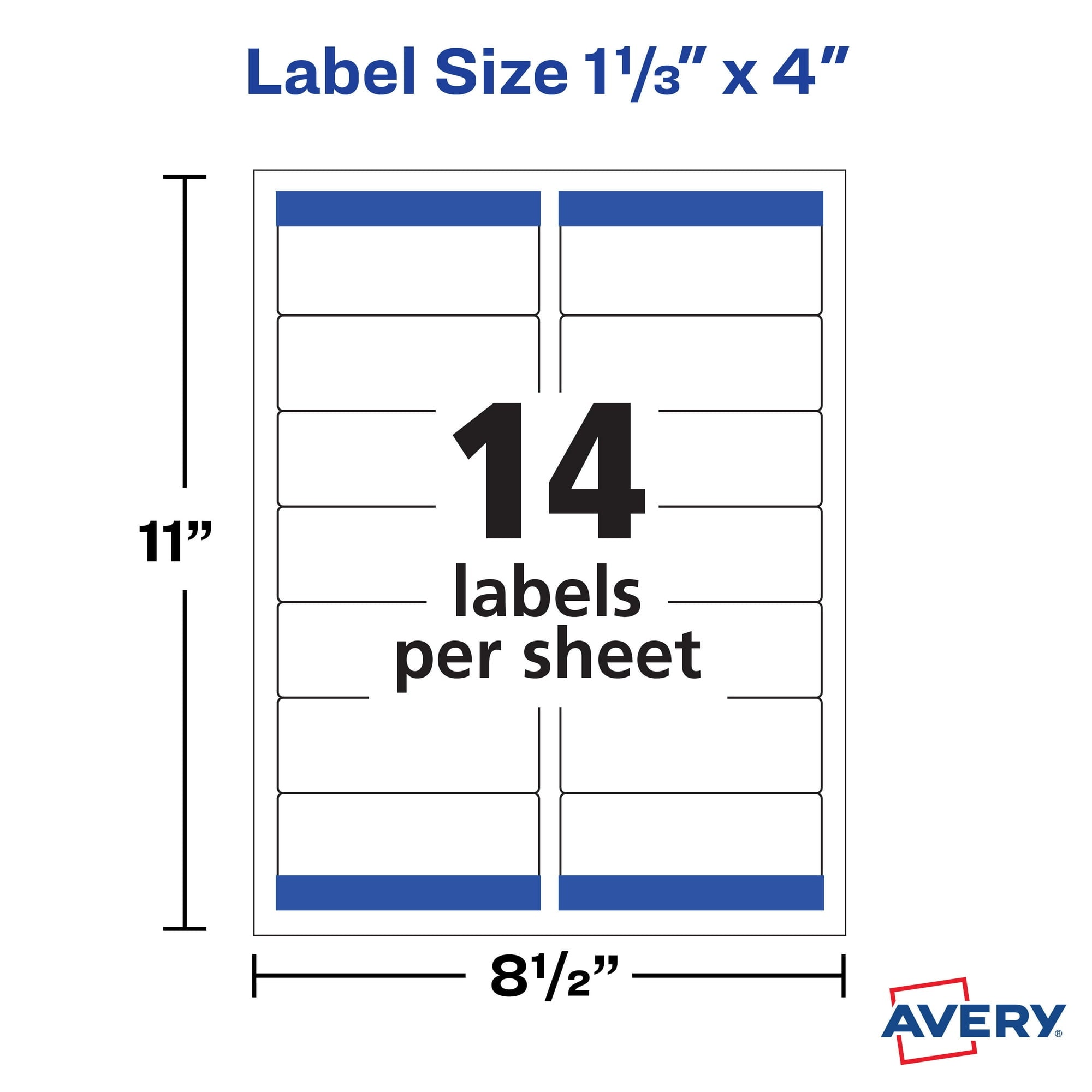 Avery Easy Peel Address Labels, White, 1-1/3" x 4", 140 Labels