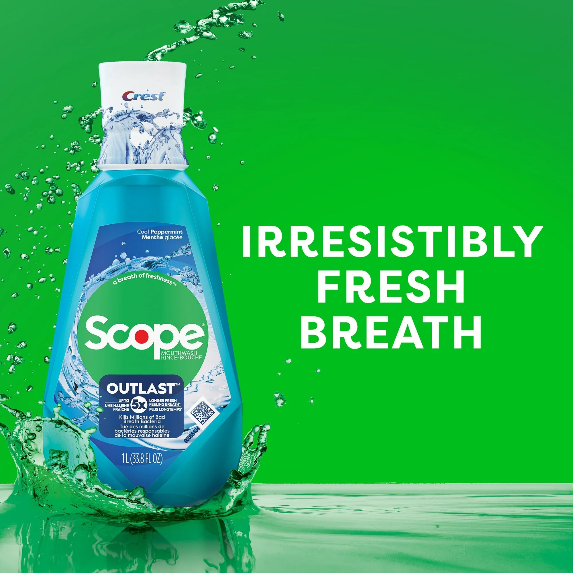 Crest Scope Outlast Mouthwash, Cool Peppermint