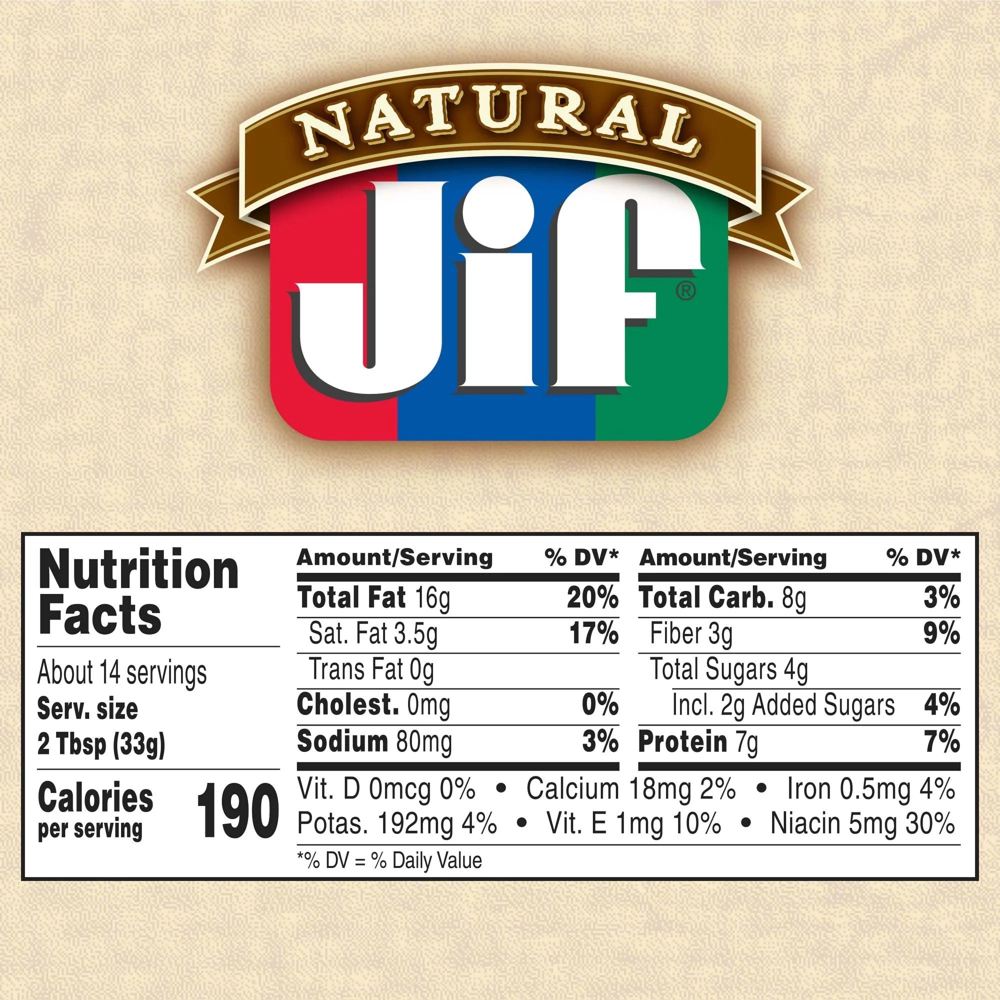 Jif Natural Creamy Peanut Butter Spread