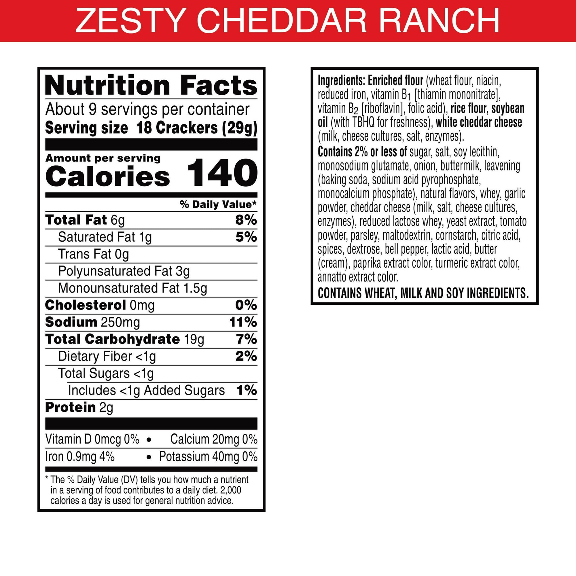 Cheez-It Grooves Zesty Cheddar Ranch Crackers