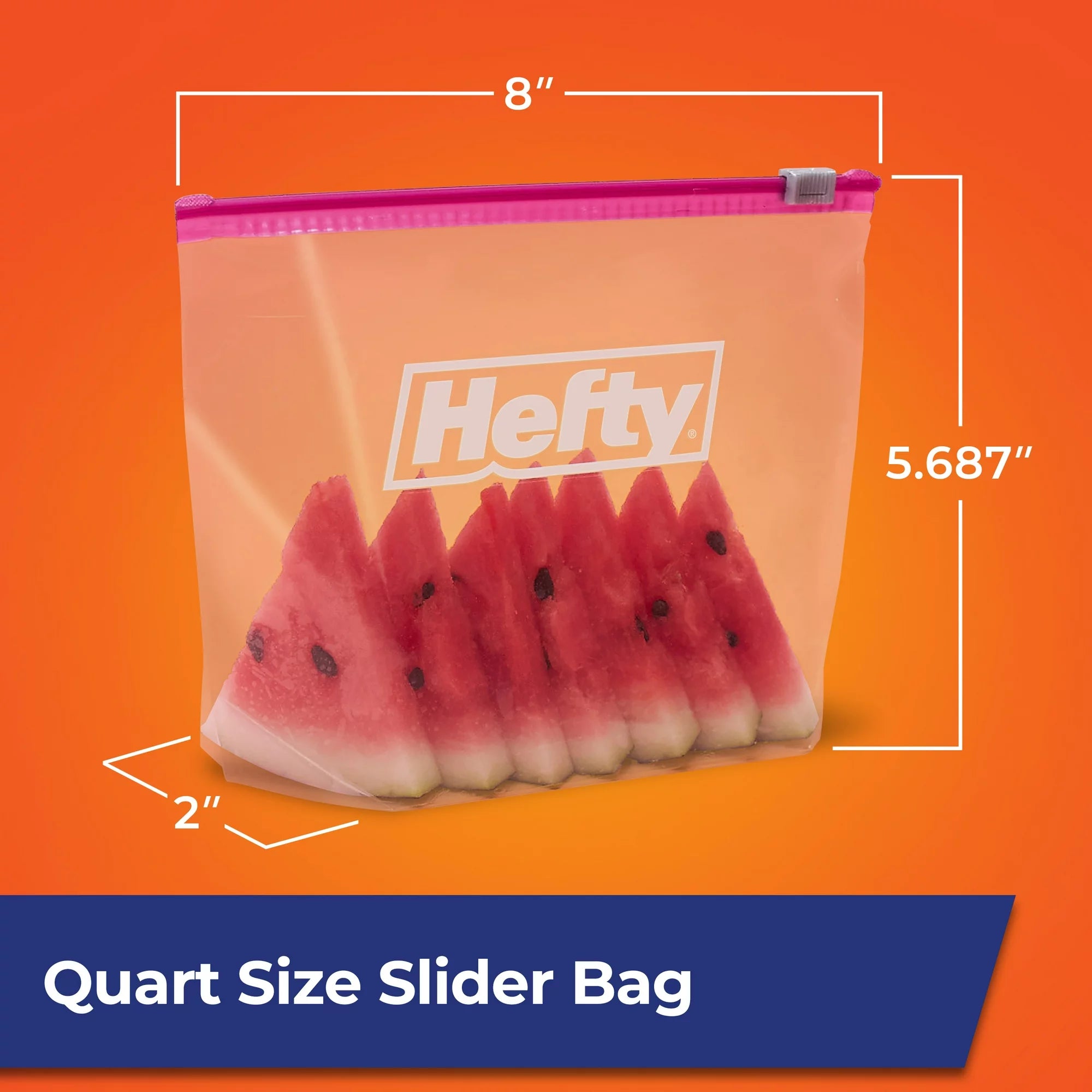 Hefty Slider Storage Bags, Quart Size