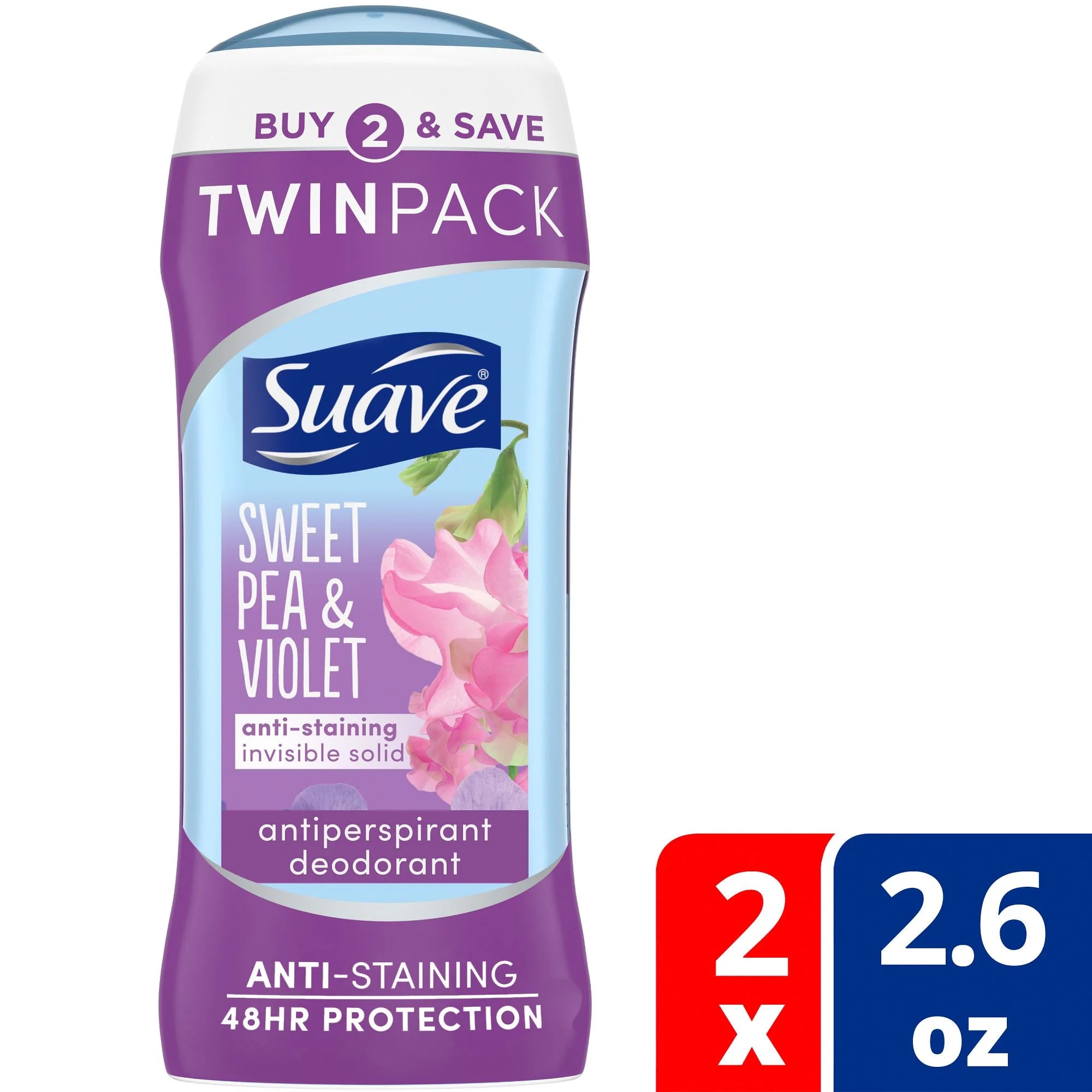 Suave Antiperspirant Deodorant, 2 Pack