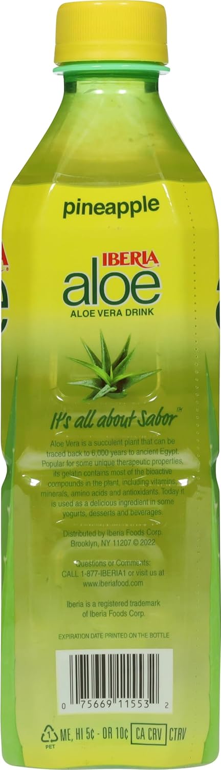 Iberia Aloe Pineapple Aloe Vera Drink, 16.9 fl oz, Shelf Stable