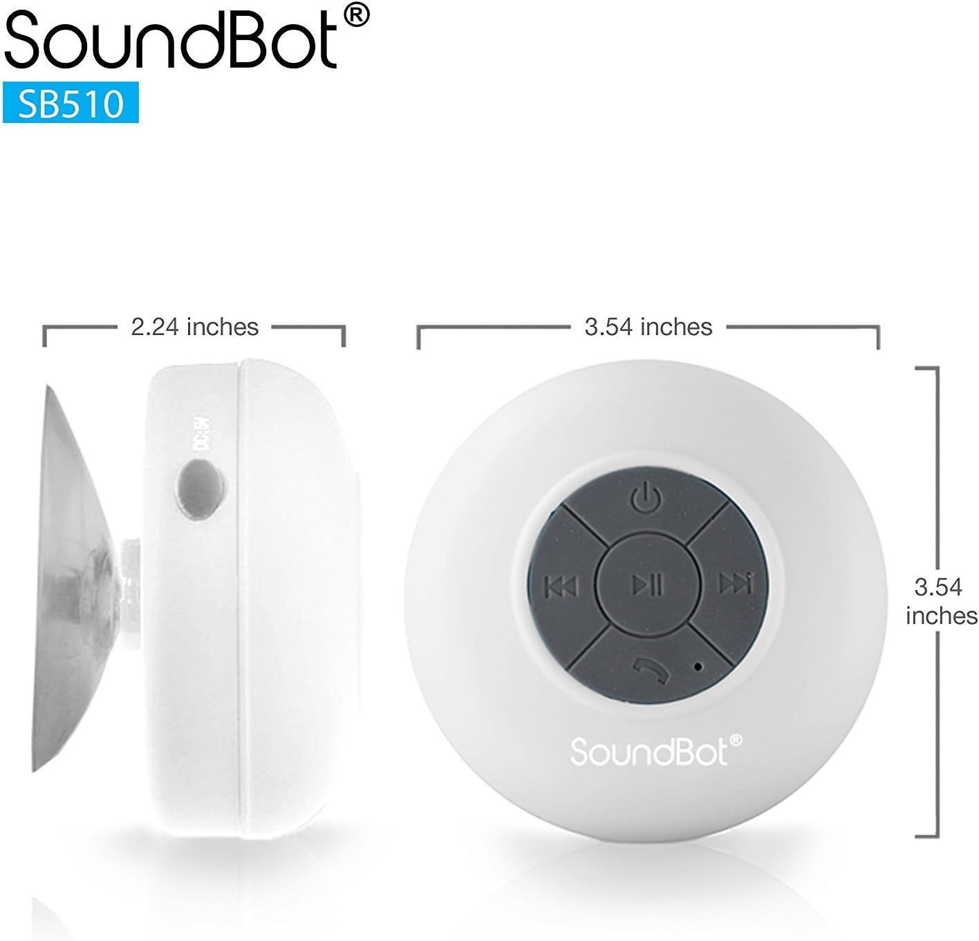 SoundBot® SB510 HD Water Resistant Bluetooth Shower Speaker 