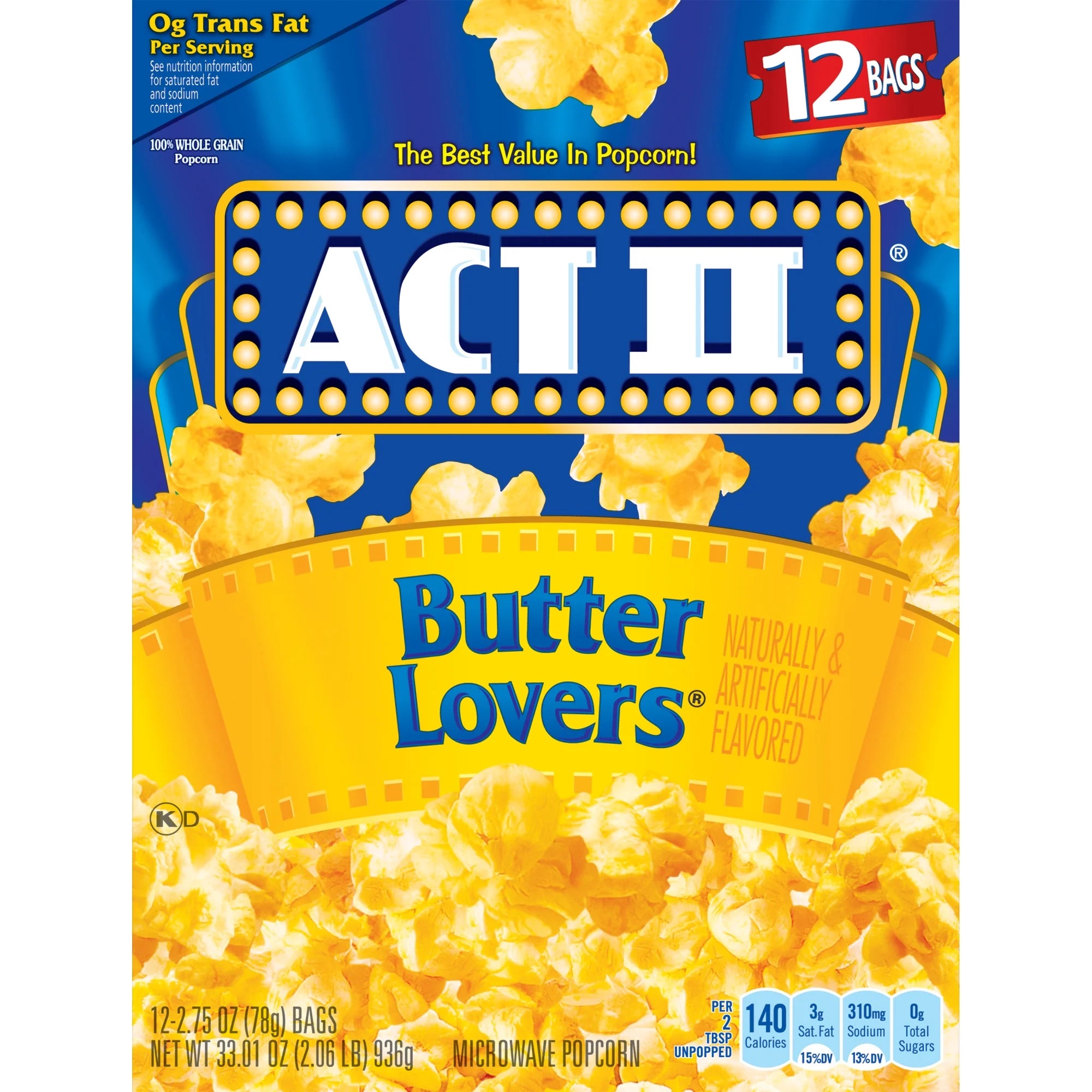 Act II Butter Lovers Microwave Popcorn