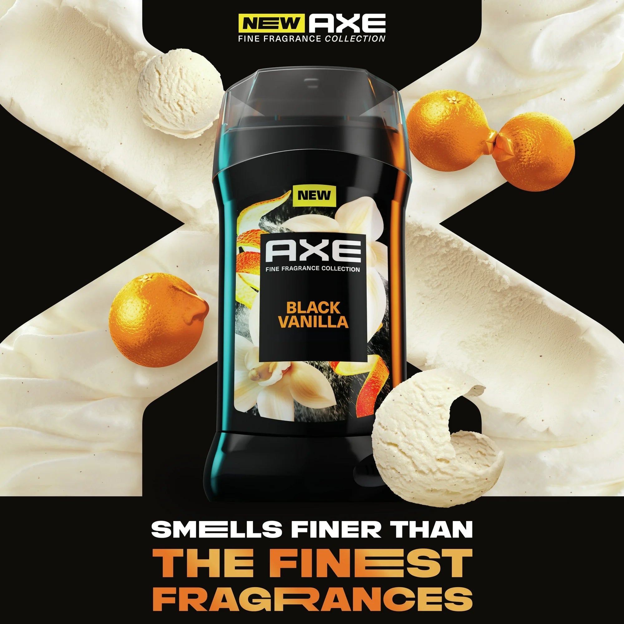 Axe Fine Fragrance Men's Deodorant Stick Black Vanilla with Orange + Sandalwood Aluminum Free, 3 oz