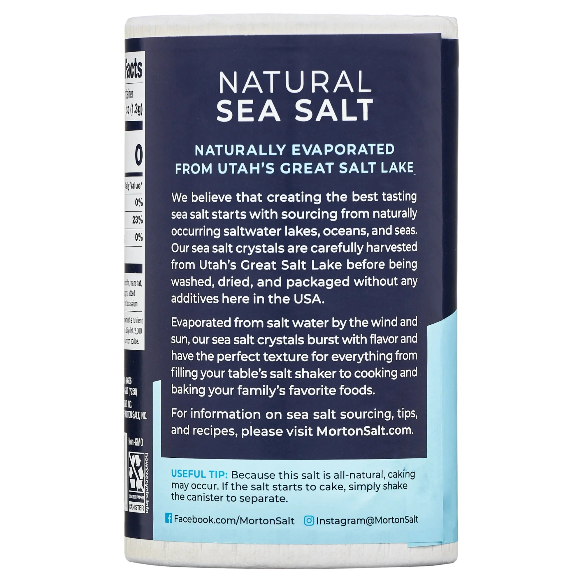 Morton Natural Sea Salt - 26 oz