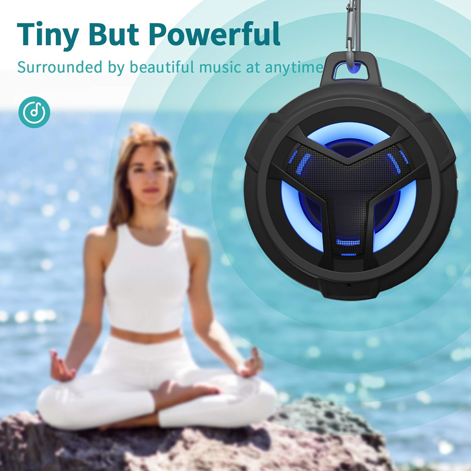 EBODA Waterproof Bluetooth Speaker , LED Light, 2000mAh