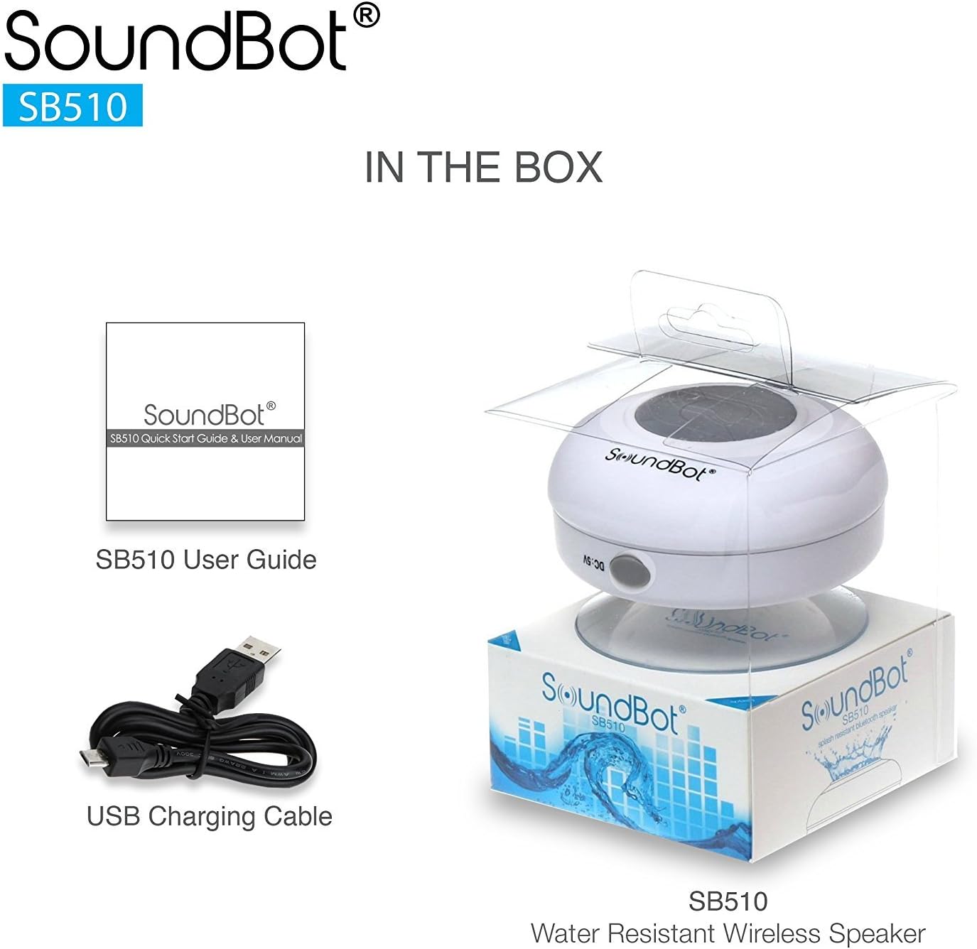 SoundBot® SB510 HD Water Resistant Bluetooth Shower Speaker 