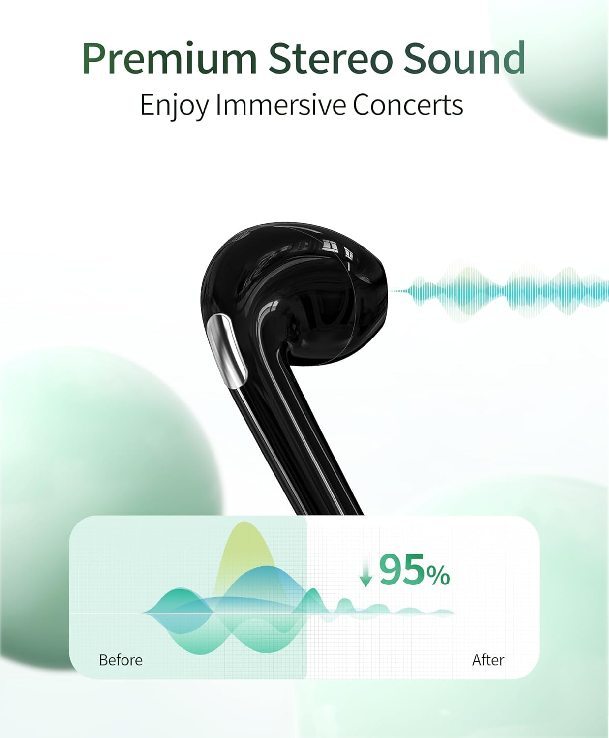 72-Hour Wireless Earbuds IPX7 Waterproof, LED Display