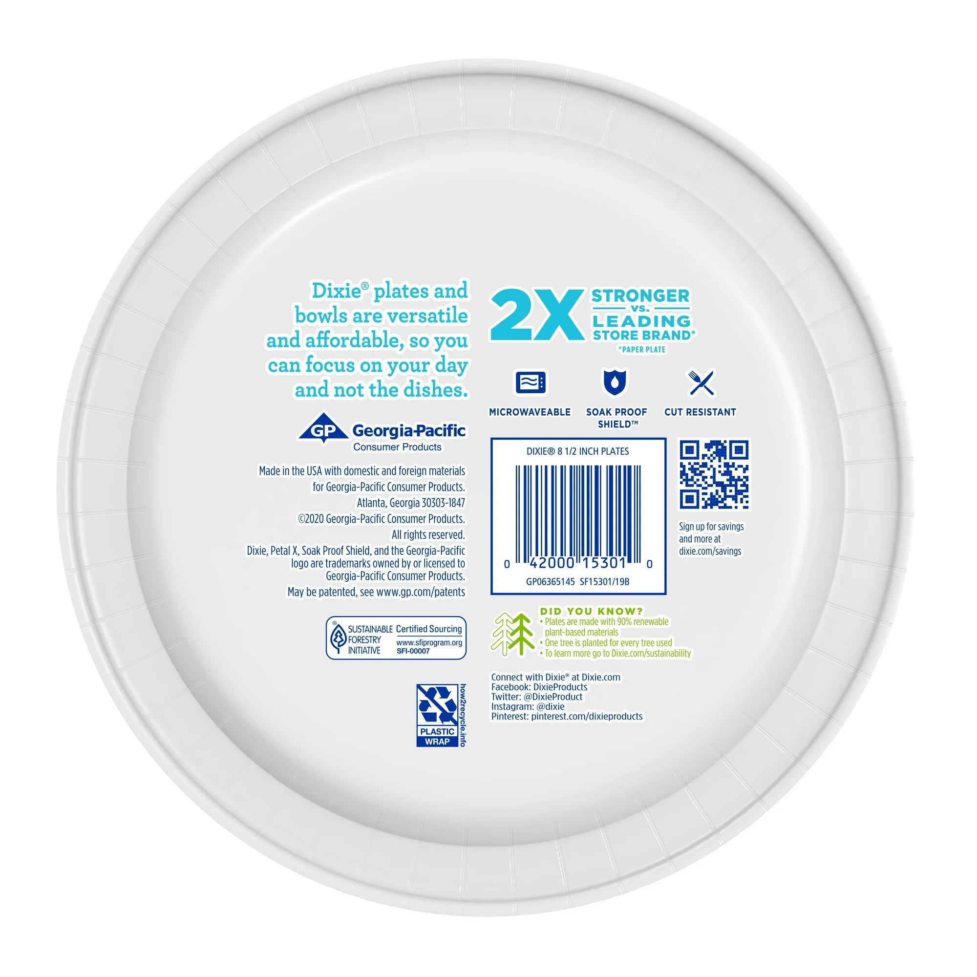 Dixie Paper Plates Multicolor, Disposable