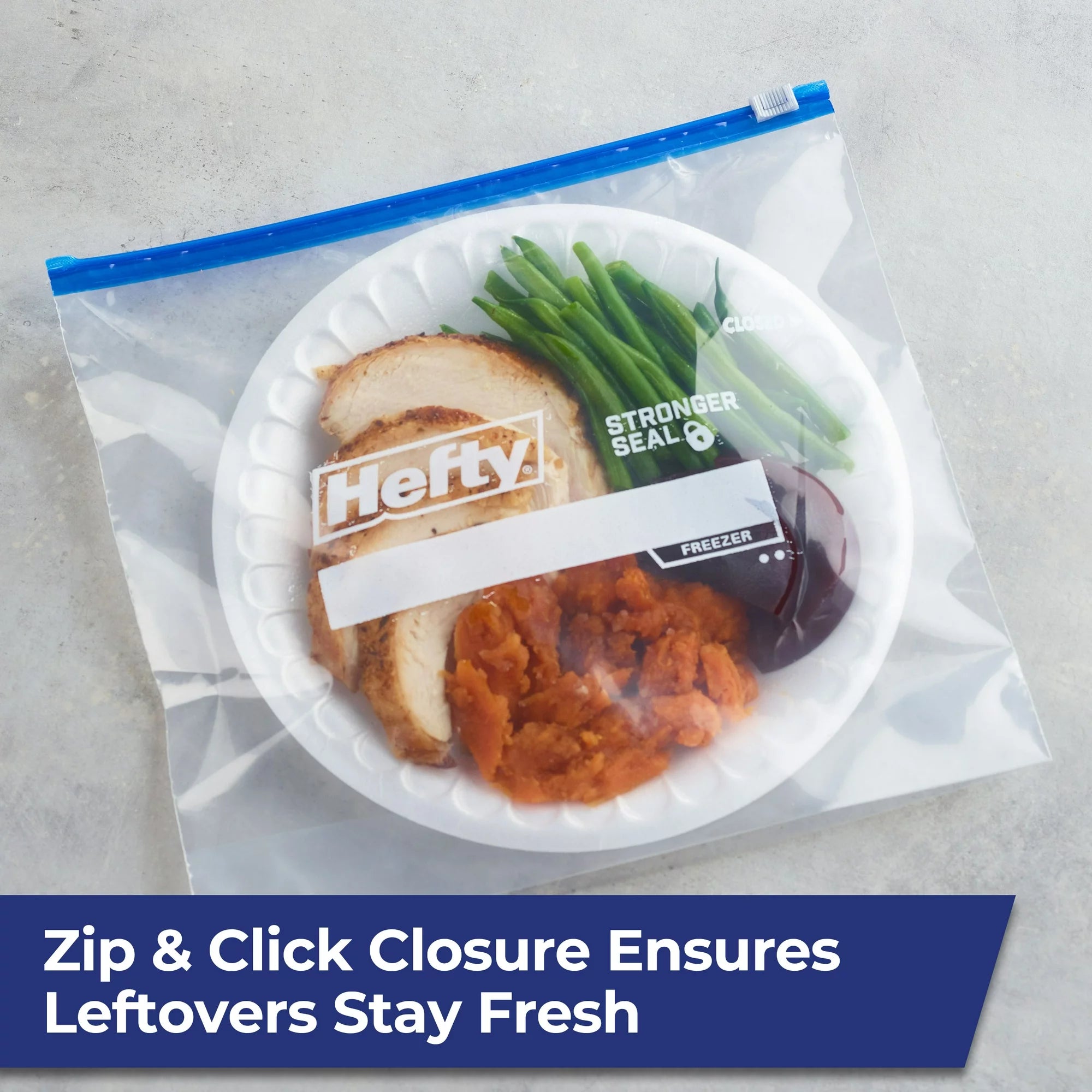 Hefty Slider Freezer Storage Bags, Gallon Size