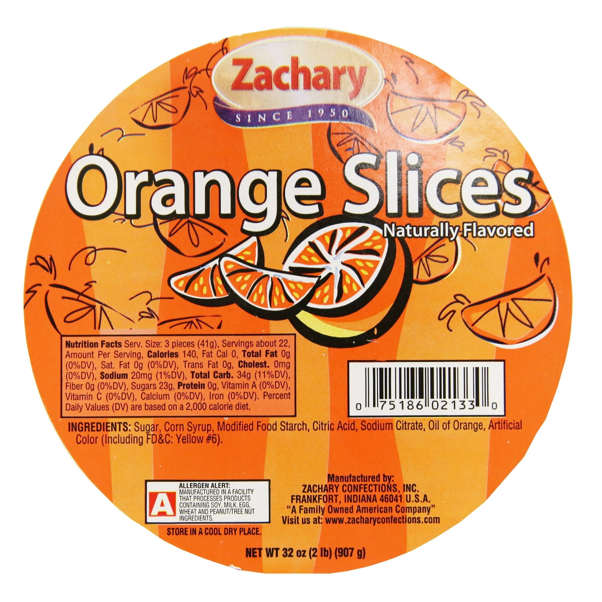 Zachary Orange Slices Jelly Candy, 32 oz