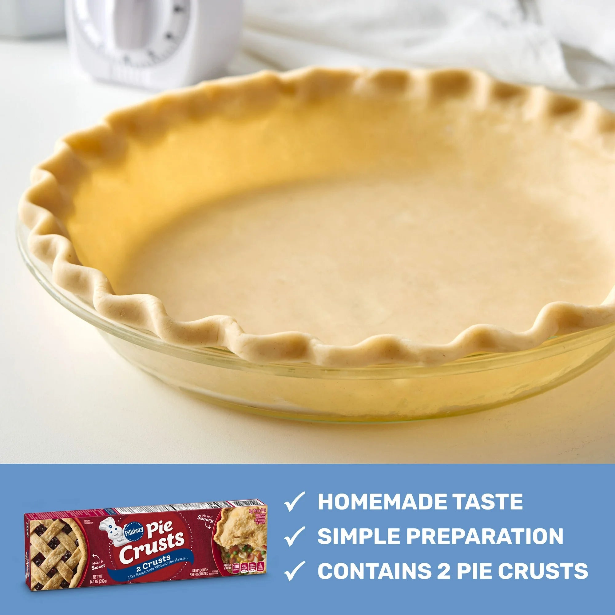 Pillsbury Premade Refrigerated Two Pie Crust